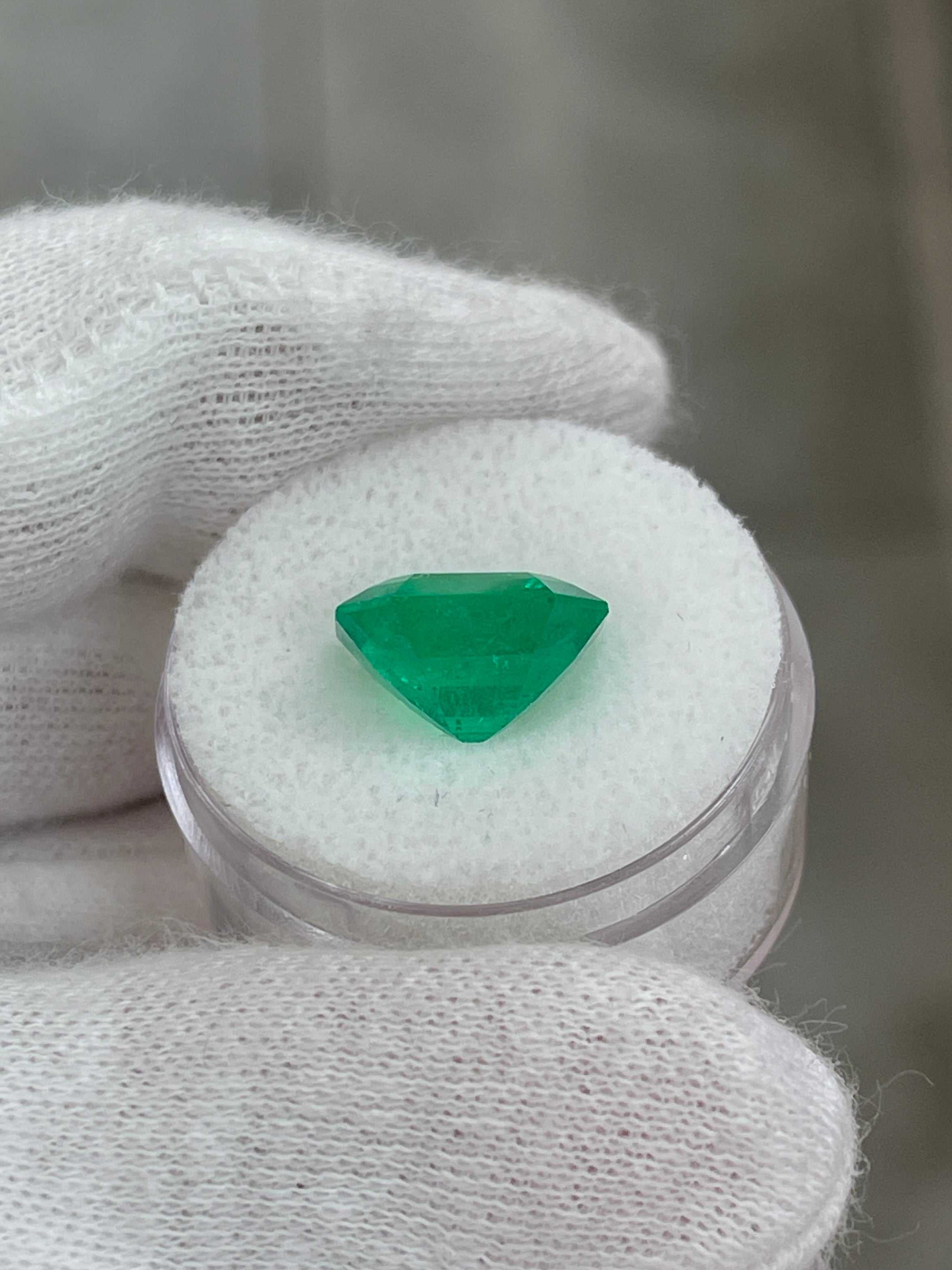 5.01 Carat 12x10 Fine Electric Muzo Natural Loose Colombian Emerald-Emerald Cut - JR Colombian Emeralds