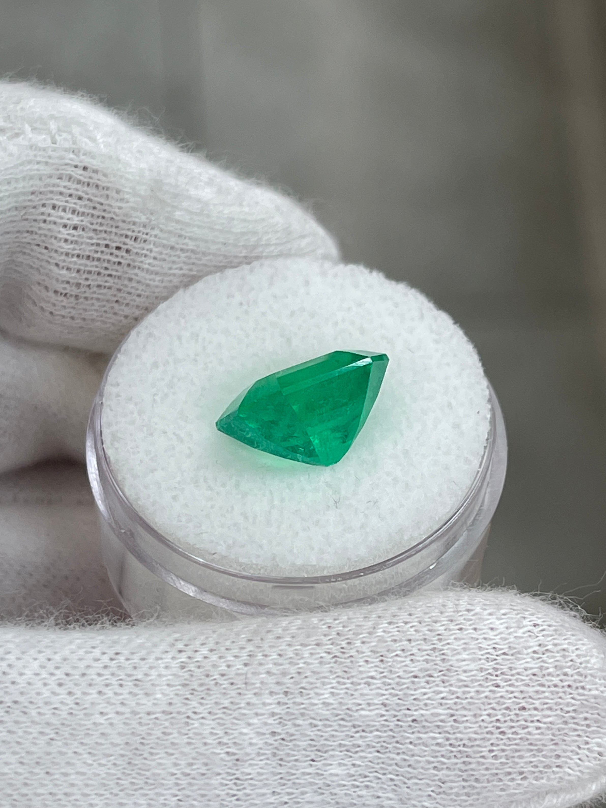 5.01 Carat 12x10 Fine Electric Muzo Natural Loose Colombian Emerald-Emerald Cut - JR Colombian Emeralds