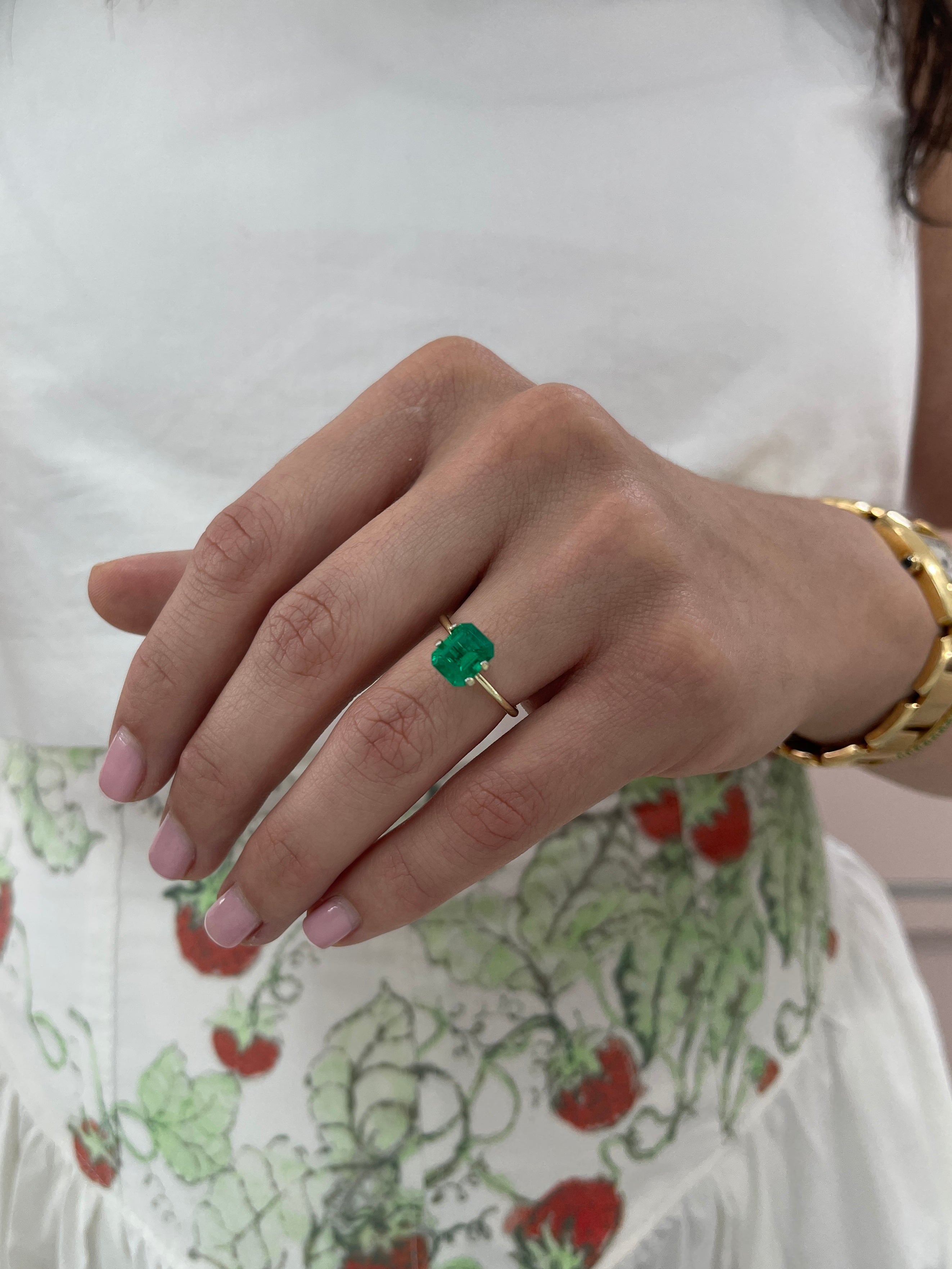 1.82 Carat AAA 9x7 Investment Grade Vivid Green Natural Loose Colombian Emerald- Emerald Cut - JR Colombian Emeralds