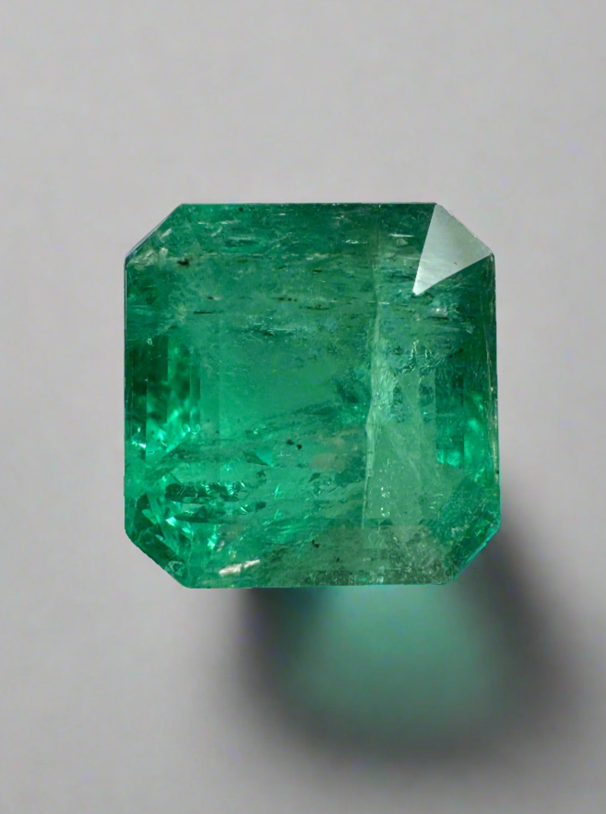 Private special listing vivid green 6.68 carat Zambian emerald cut loose gemstone
