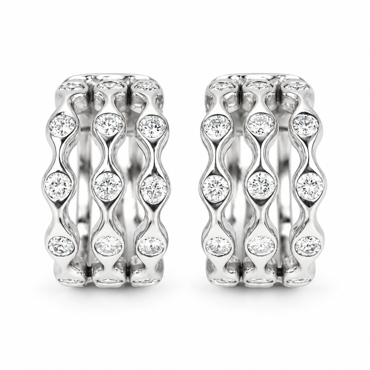 1.05tcw Modern Diamond Hoop Earring 14K