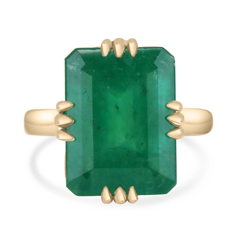 Handcrafted 18K Vintage Emerald Solitaire Ring from the 1890s – 9.95ct Statement Piece