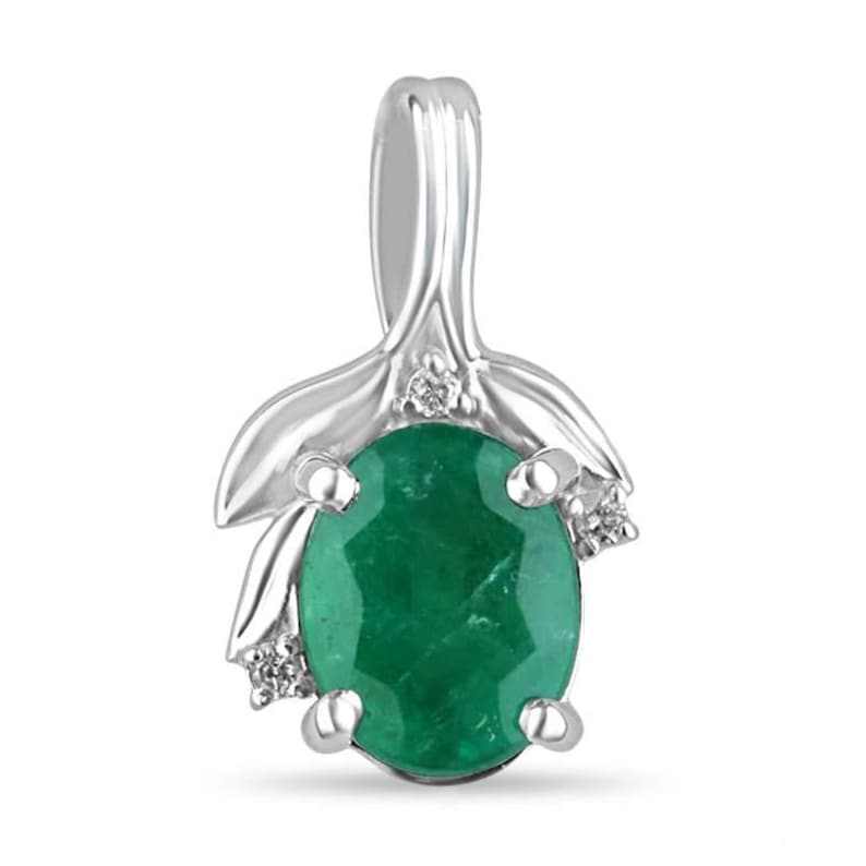 2.29tcw Natural Oval Emerald & Diamond Accent Lush Rich Green Diamond