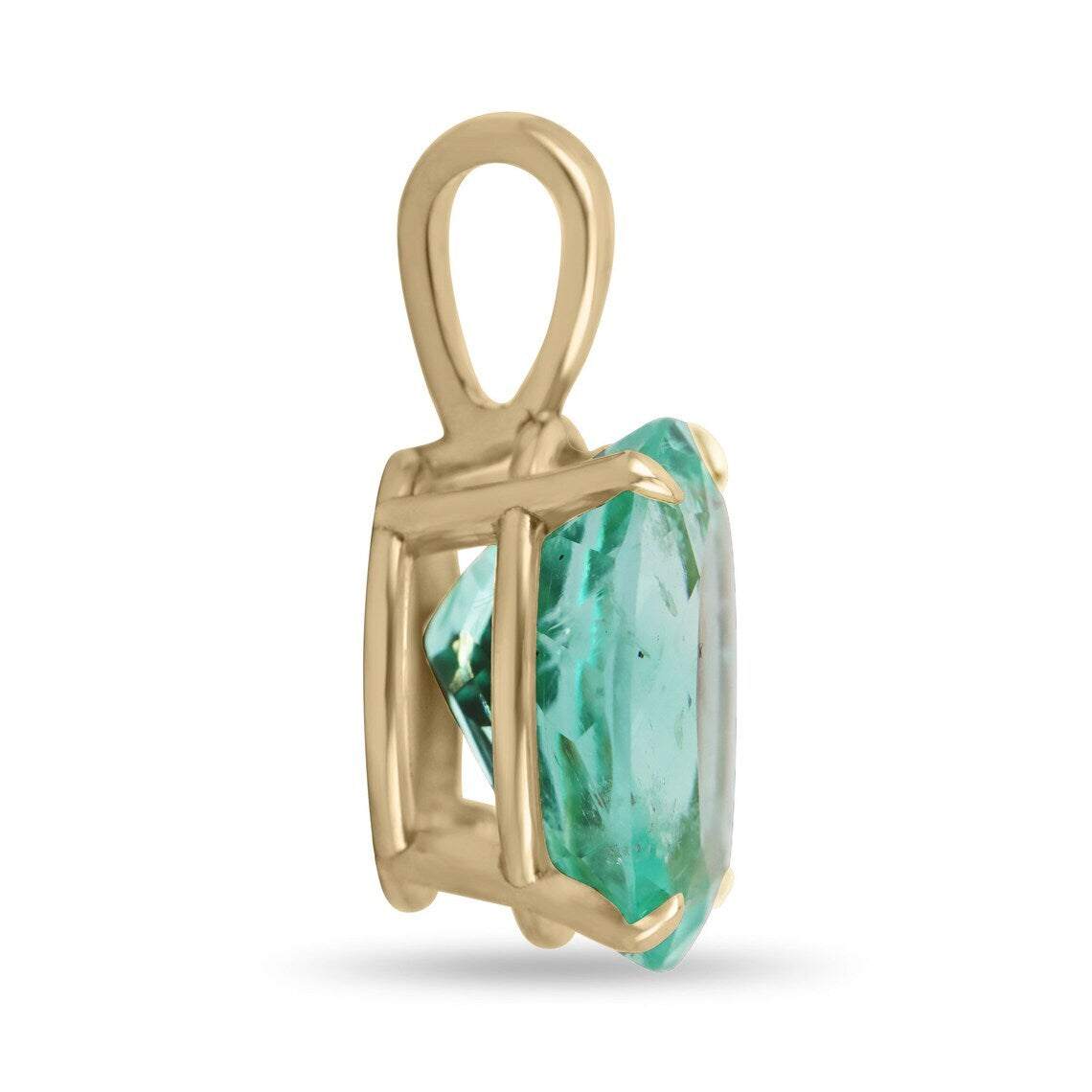 6.45ct 18K Bluish Green High Transparency Oval Colombian Emerald 4-Pro