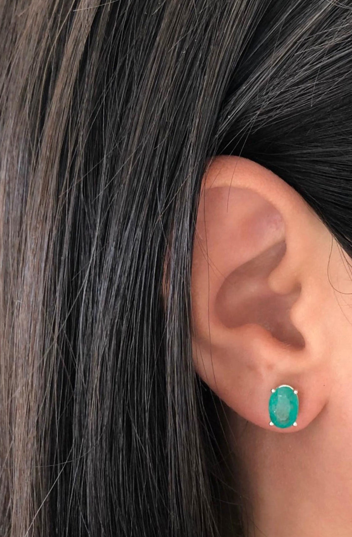 2.28tcw Emerald Oval Cut Natural May Birthstone Classic Earrings