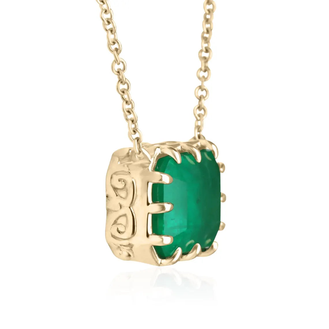 8.52ct Natural Emerald Cut Colombian Emerald Vintage Pendant Necklace