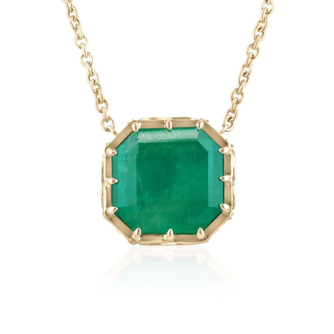 18ct Colombian emerald pendant features vintage Georgian inspired beauty