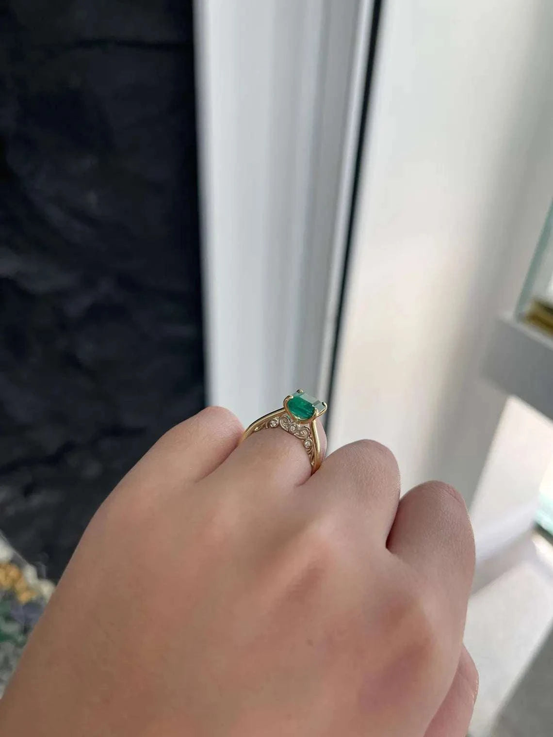 3.19tcw Emerald Cut Emerald Showcases Lush Green Brilliance With Diamond Accents