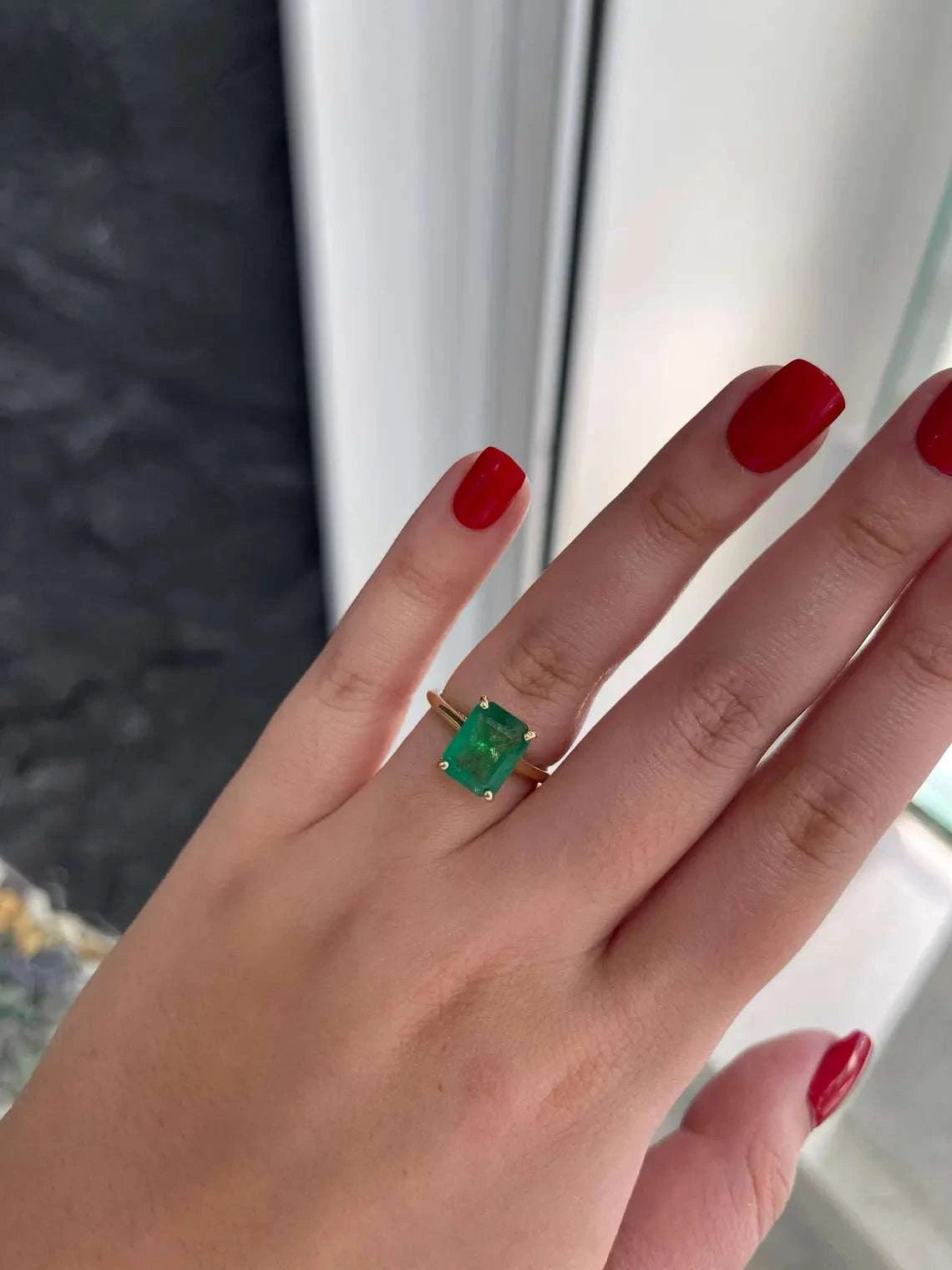 3.19tcw Emerald Cut Emerald Showcases Lush Green Brilliance With Diamond Accents