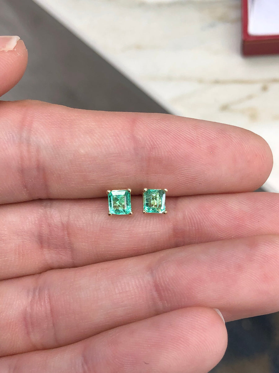Small 0.80tcw Colombian Emerald Everyday Wear Stud
