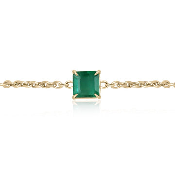 Asscher Cut Emerald Gold Bracelet