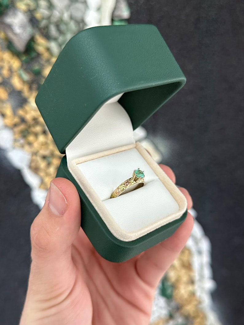 Emerald Right Hand Ring in 14K Gold