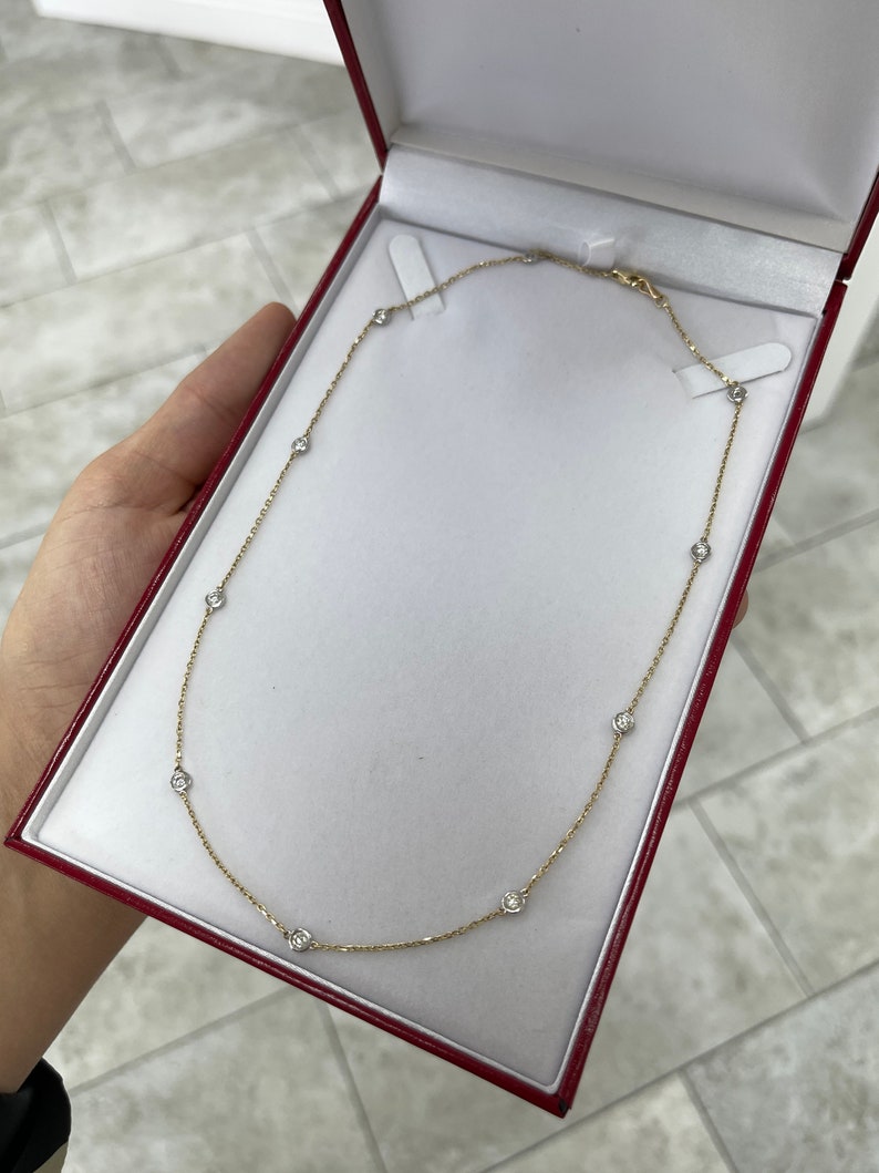 1.0tcw 14K Two-Toned Gold Round Cut Diamond by The Layering Yard Chain Necklace - JR Colombian Emeralds