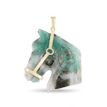 Horse Side Profile With Gold Bridle Pendant