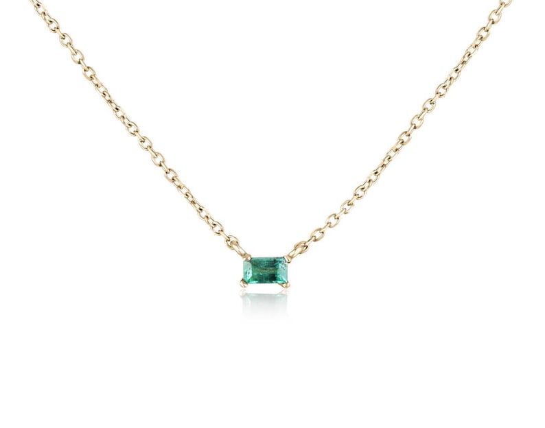 Dainty Emerald Baguette Cut 16