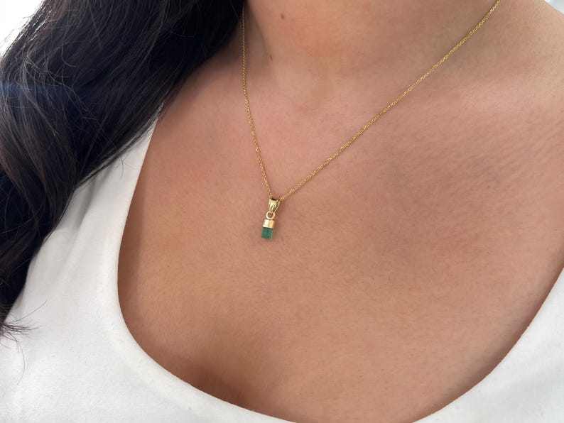 1.58 Carat 18K Vivid Green Rough Colombian Emerald Pendant - JR Colombian Emeralds
