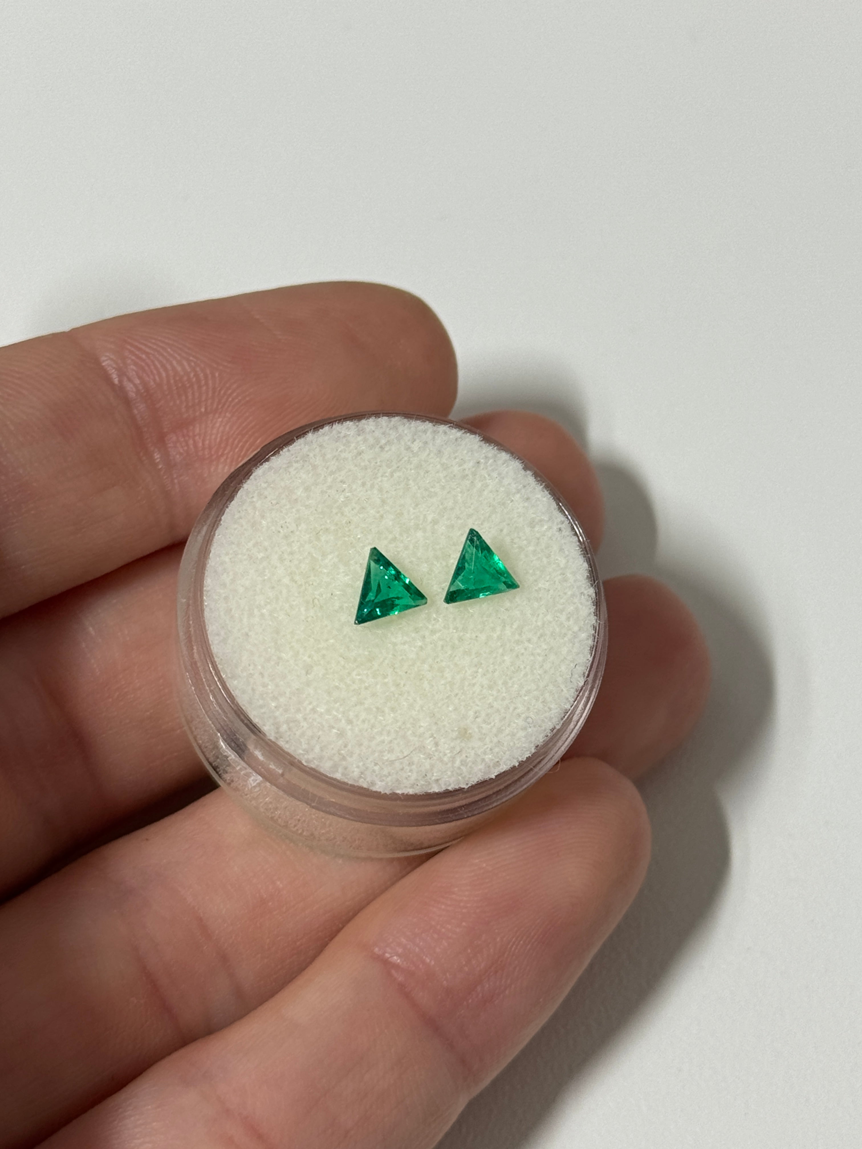 0.51tcw AAA+ Rare Colombian Emerald Trillion Accents- Loose & Ready to Set - JR Colombian Emeralds