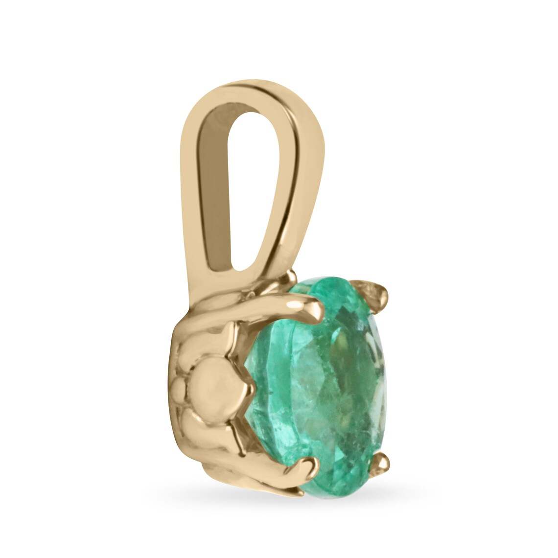 0.90 Carat Round Emerald Four Prong Necklace