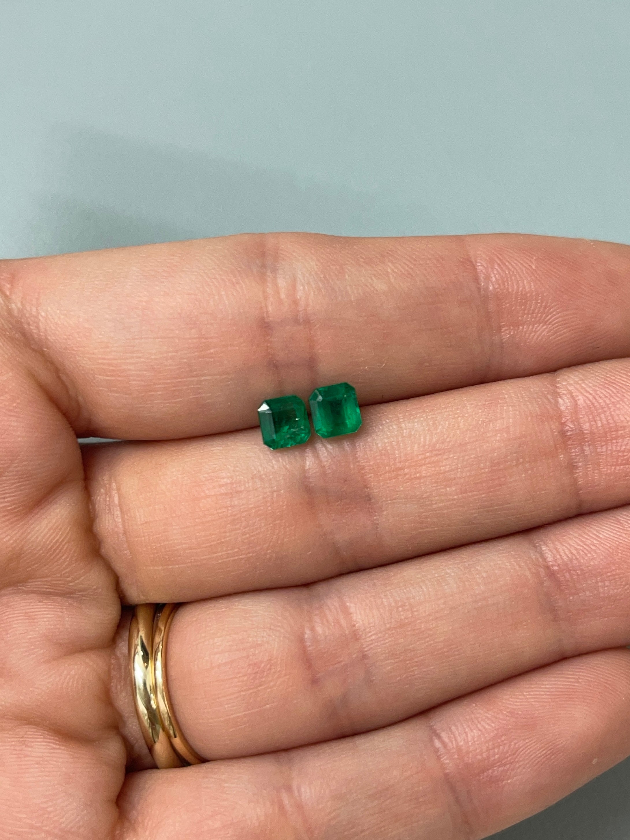 1.22tcw 5x5 Matching AAA Muzo Green Loose Colombian Emeralds-Asscher Cut - JR Colombian Emeralds