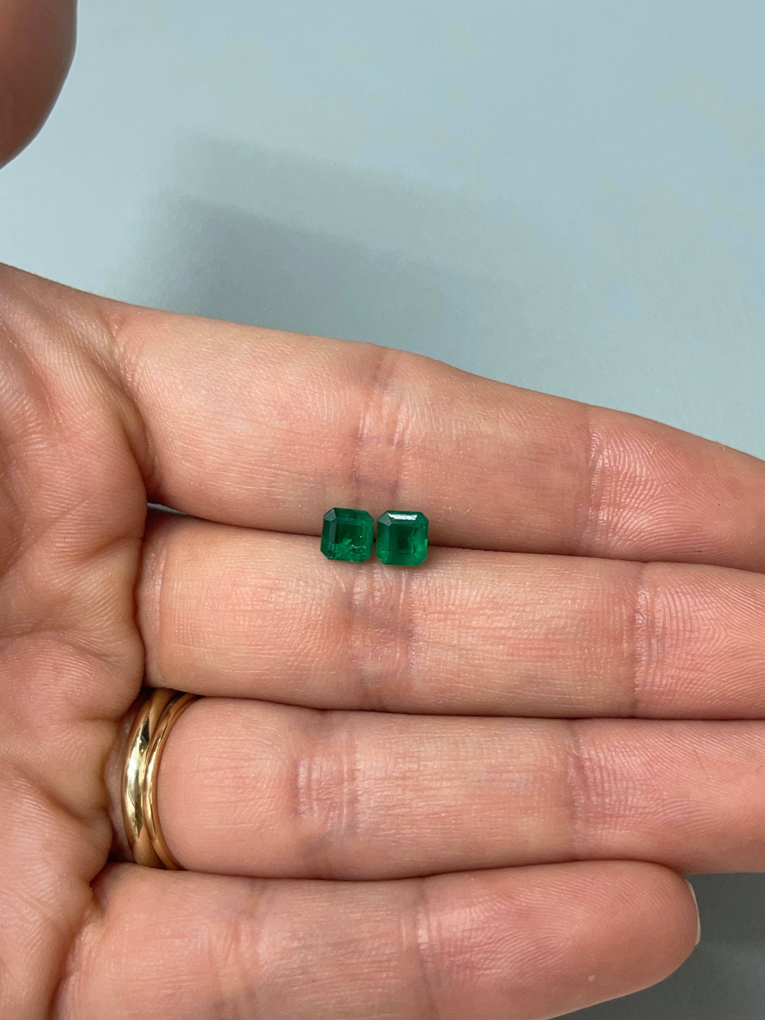 1.22tcw 5x5 Matching AAA Muzo Green Loose Colombian Emeralds-Asscher Cut - JR Colombian Emeralds