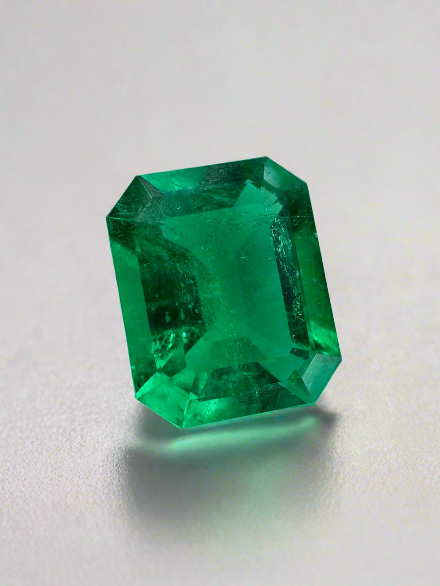 1.82 Carat AAA 9x7 Investment Grade Vivid Green Natural Loose Colombian Emerald- Emerald Cut - JR Colombian Emeralds