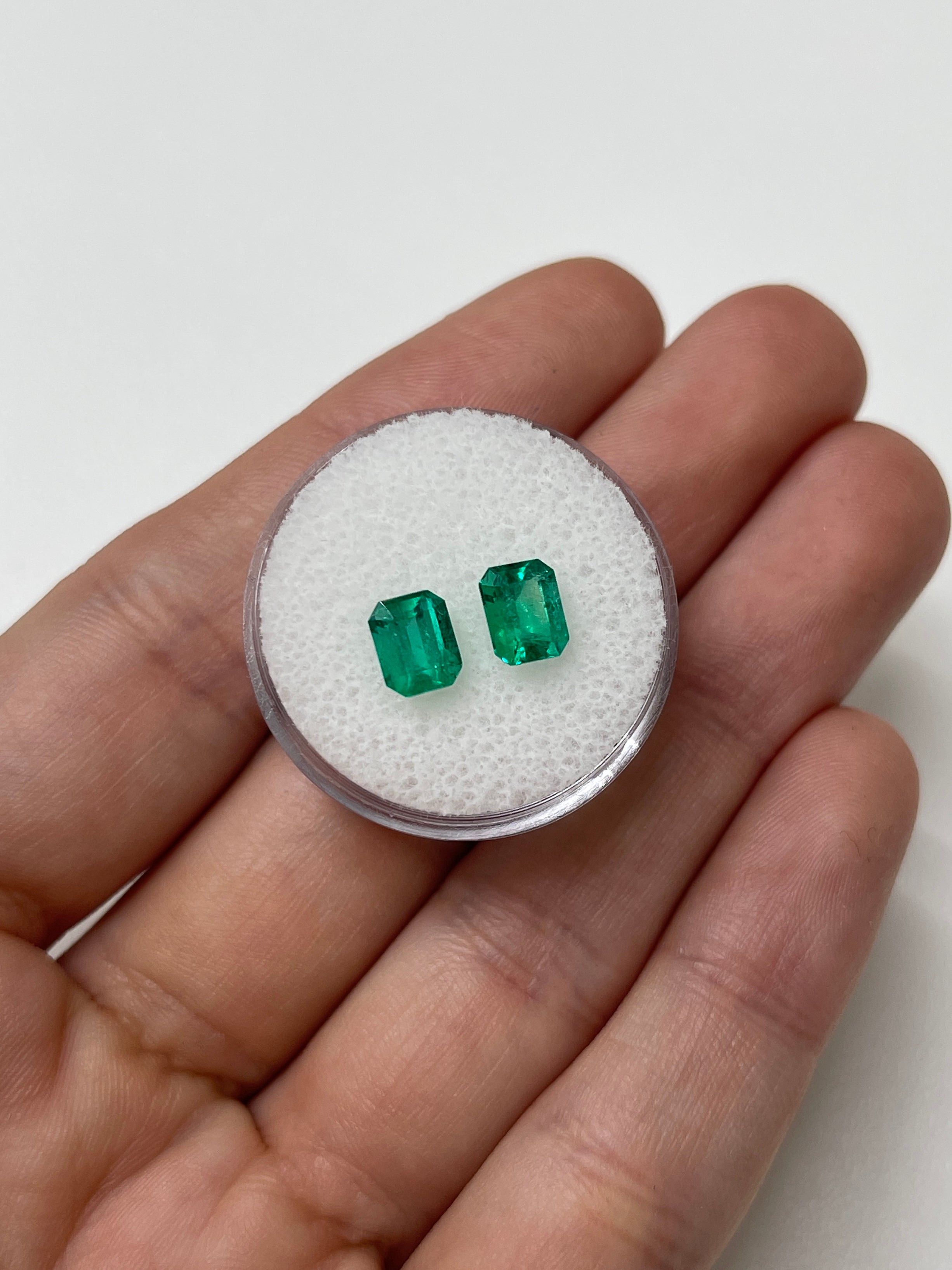 1.86tcw 7x5.5 Muzo Matching Green Loose Colombian Emeralds-Emerald Cut - JR Colombian Emeralds