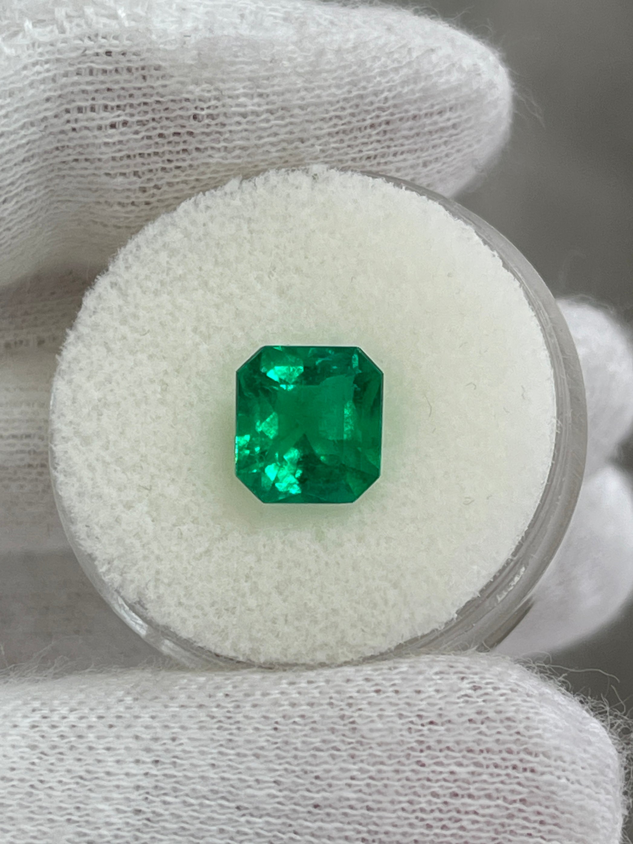 2.14 Carat 8.4x7.8 Vivid Muzo Green Natural Loose Colombian Emerald-Asscher Cut - JR Colombian Emeralds