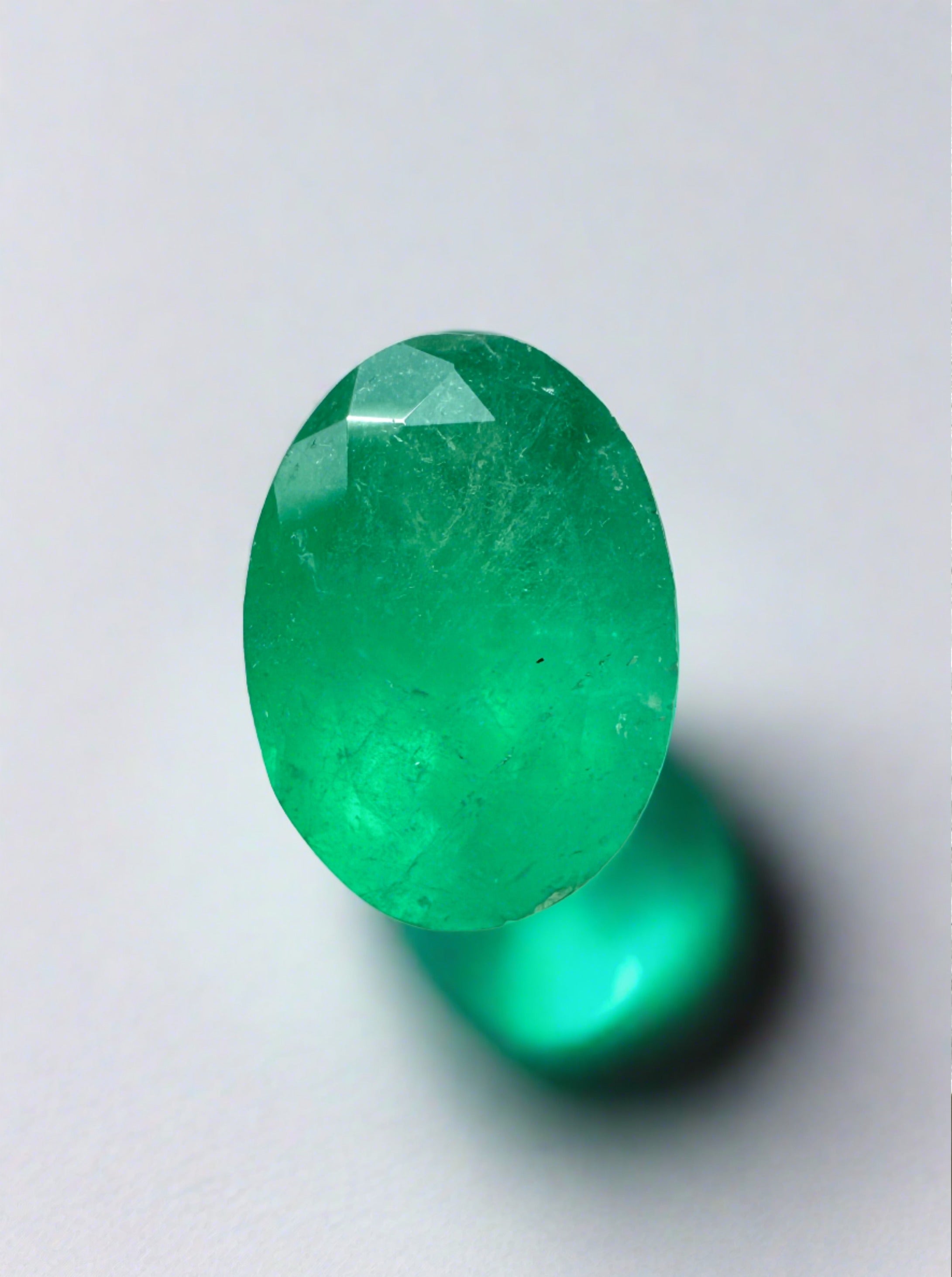 Medium forest green 2.33 carat oval cut Colombian emerald loose gemstone by JR Colombian Emeralds. Natural and vibrant.