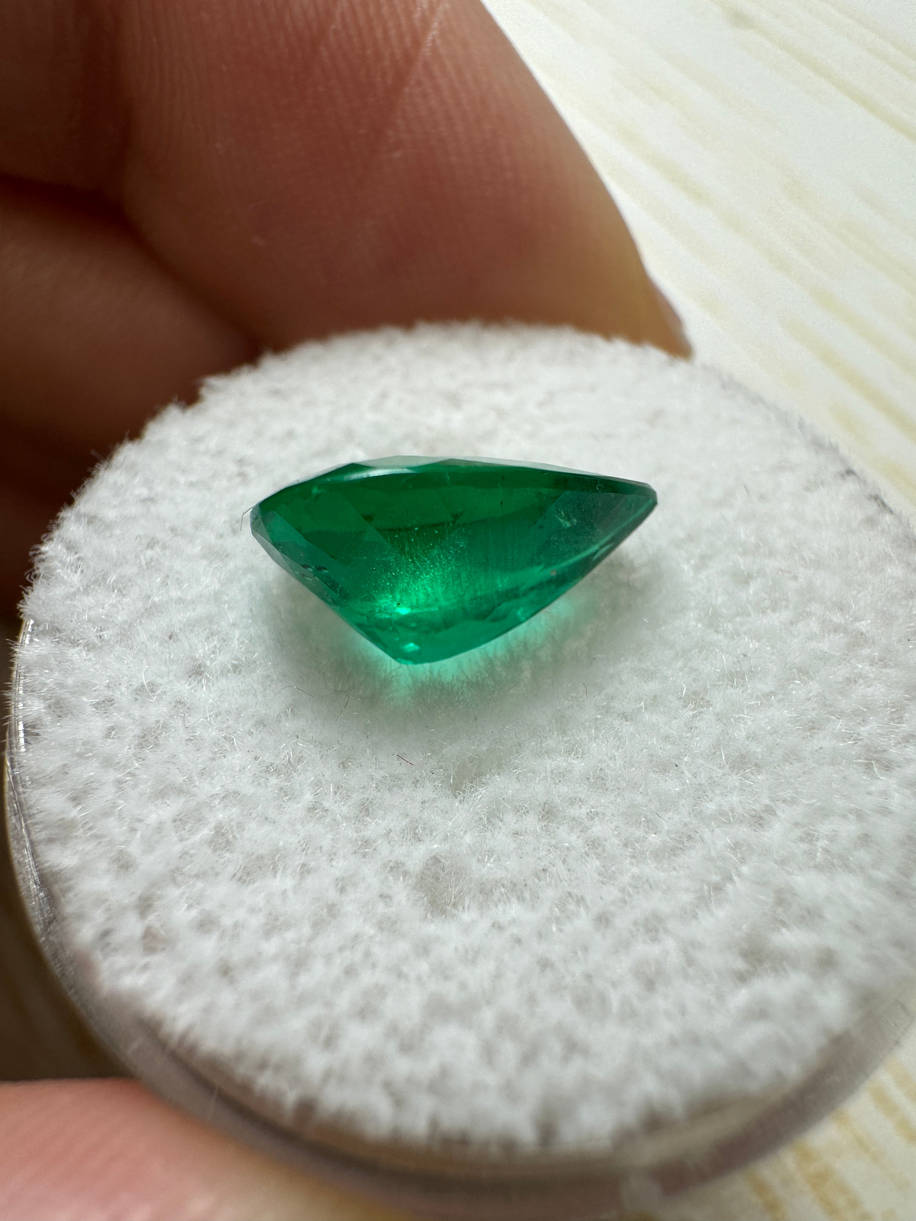 2.46 carat AAA+ Intense Green Natural Loose Brazilian Emerald-Pear Cut - JR Colombian Emeralds