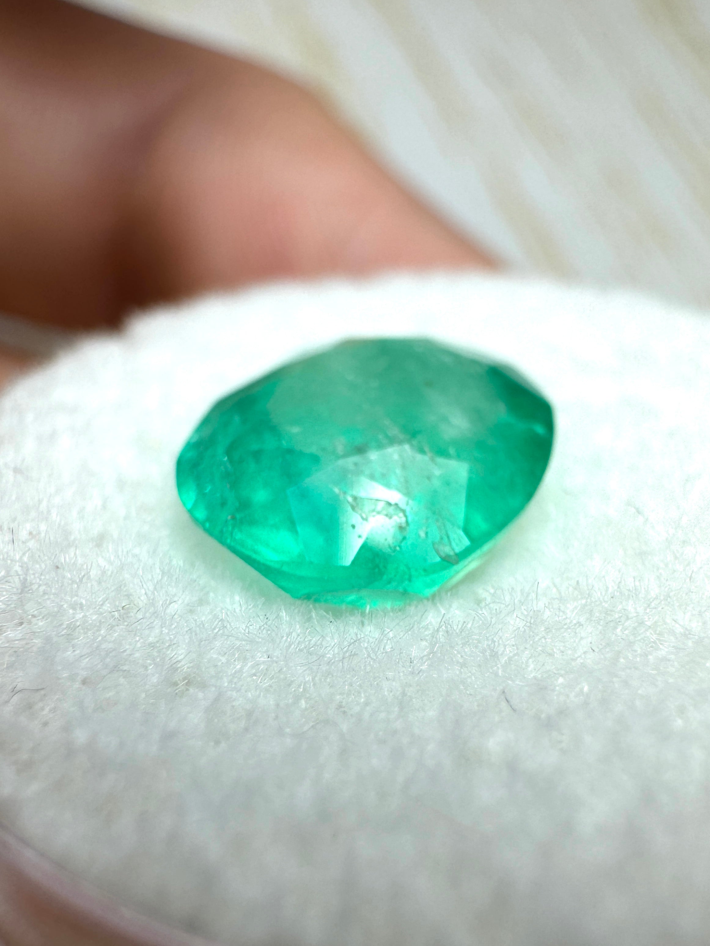 2.53 Carat natural green Colombian emerald loose oval cut gemstone from JR Colombian Emeralds, showcasing vibrant color and clarity.