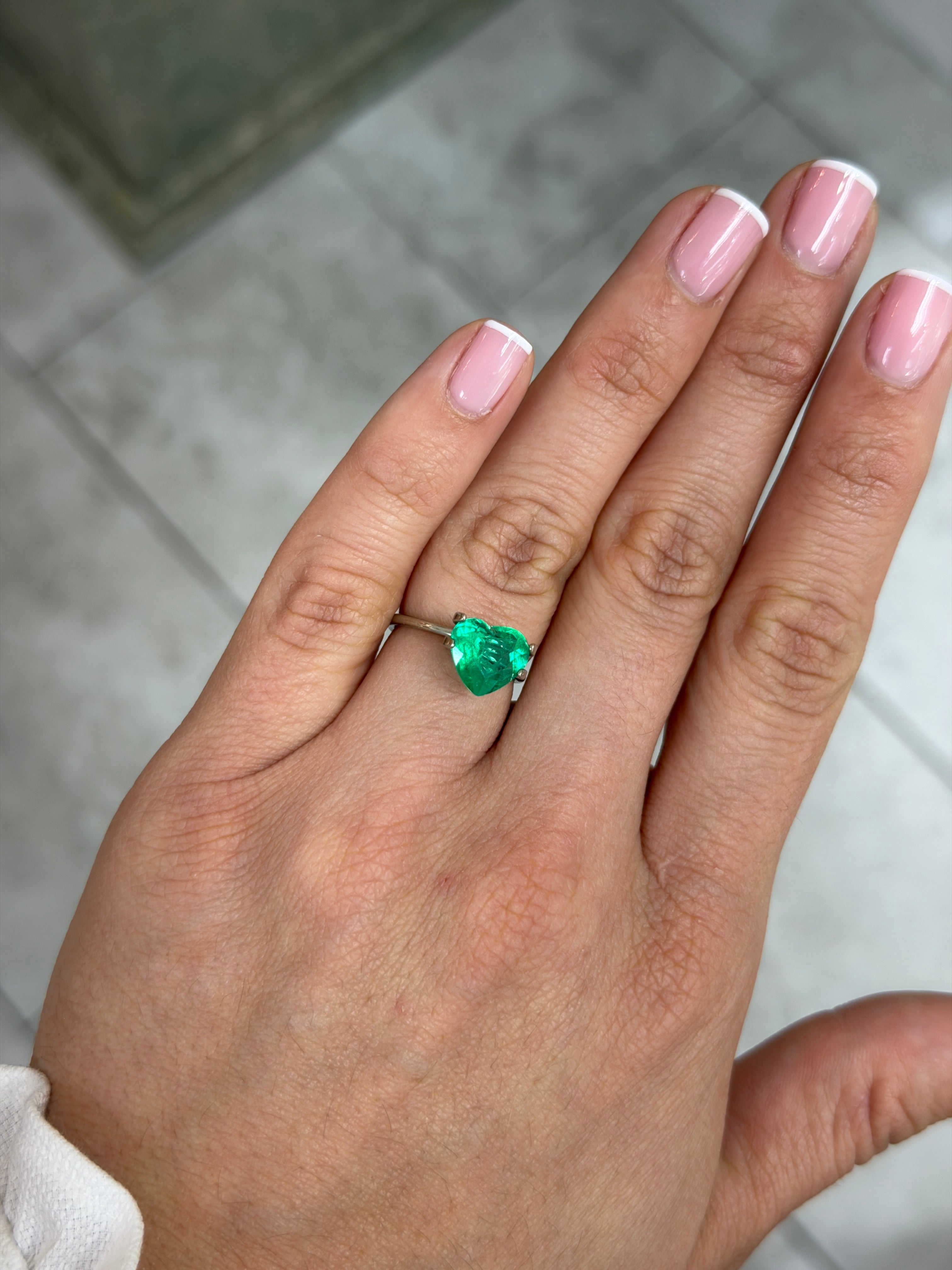 2.53 Carat 9x10 Chivor Mine Bluish Green Natural Loose Colombian Emerald-Heart Cut