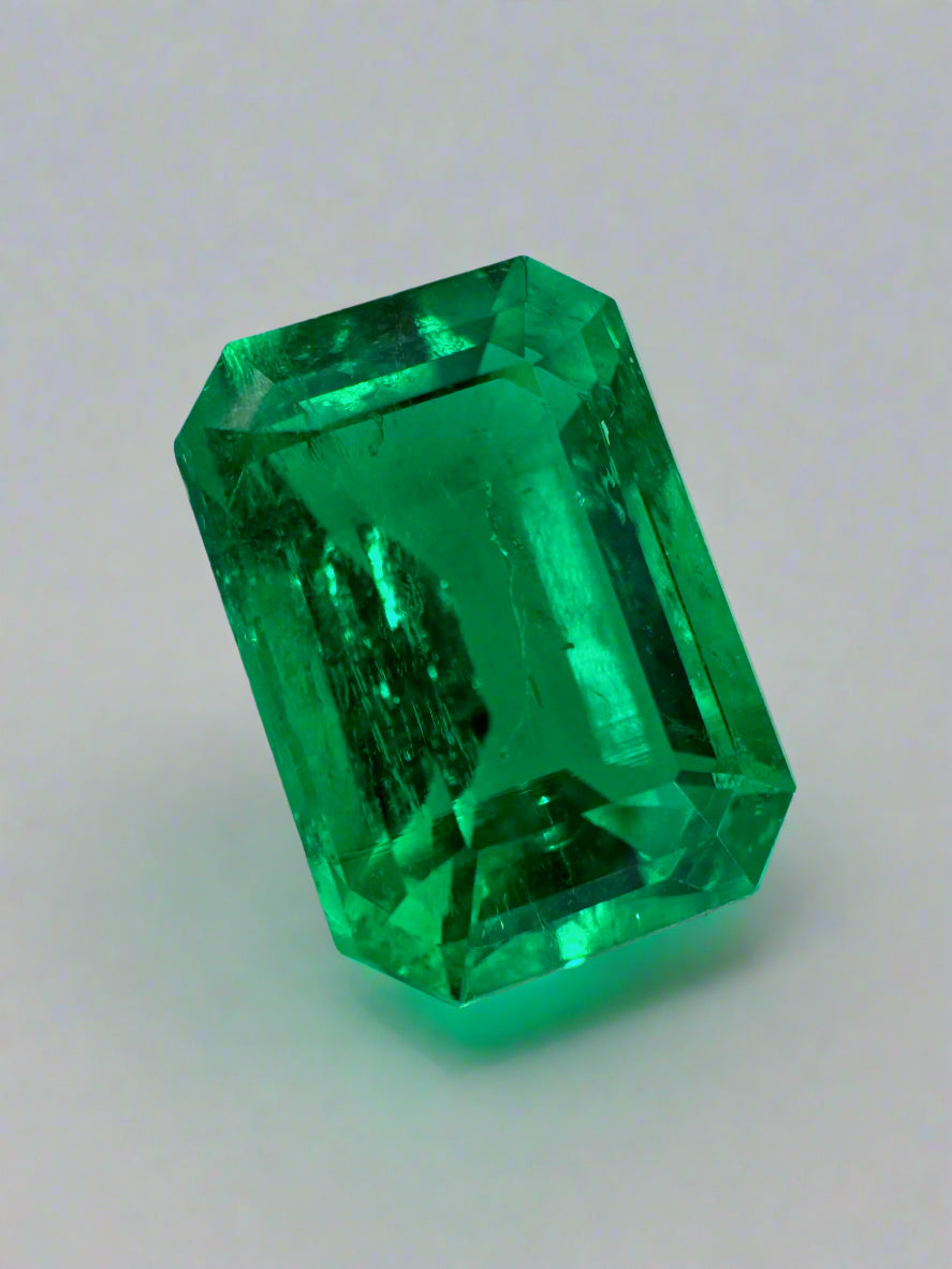 2.56 Carat AAA+ 9.5x7 Minor Oil Vivid Green Natural Loose Colombian Emerald- Emerald Cut - JR Colombian Emeralds