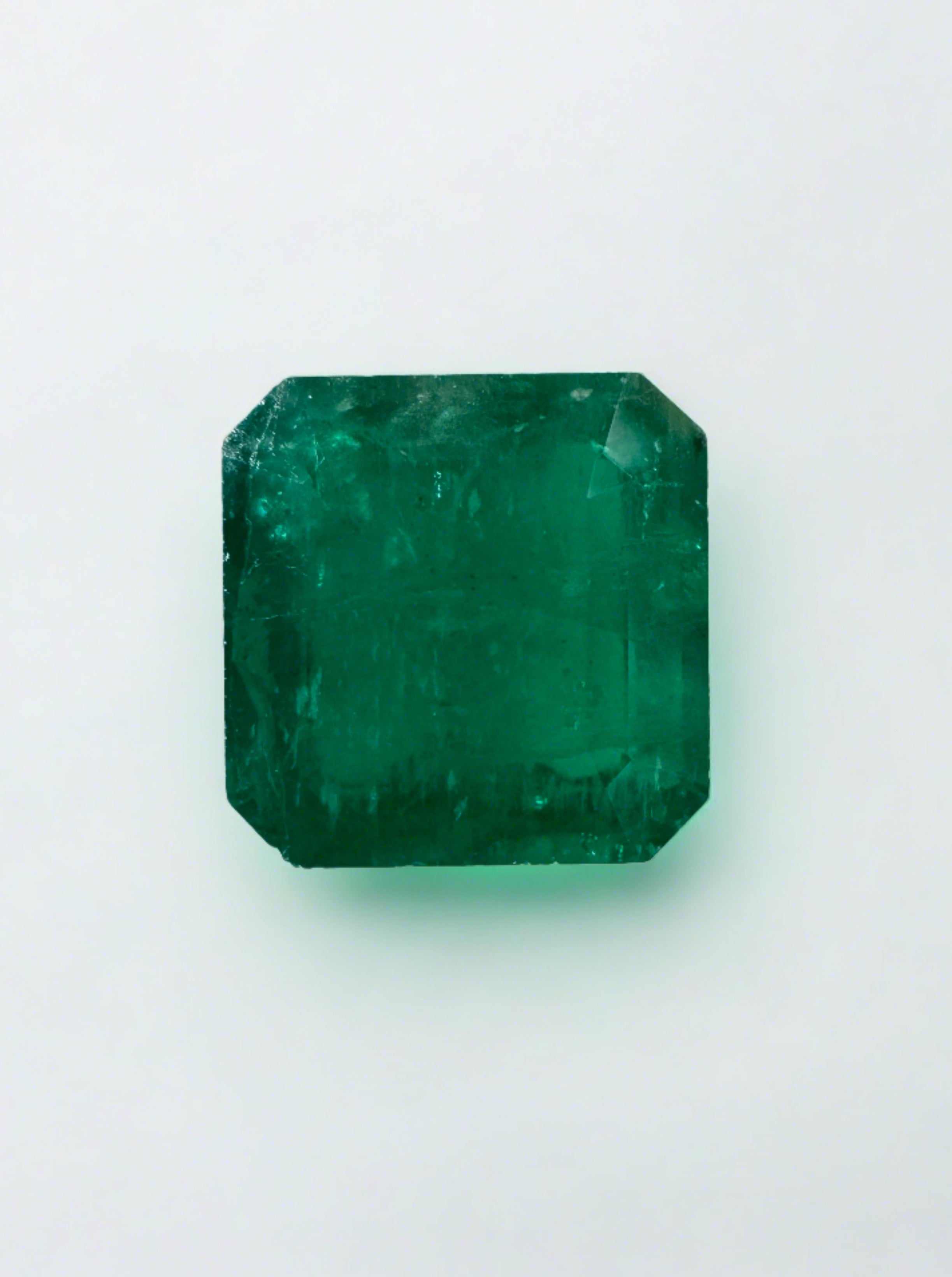 2.65 Carat 8x8 Dark Green Natural Loose Colombian Emerald-Asscher Cut - JR Colombian Emeralds