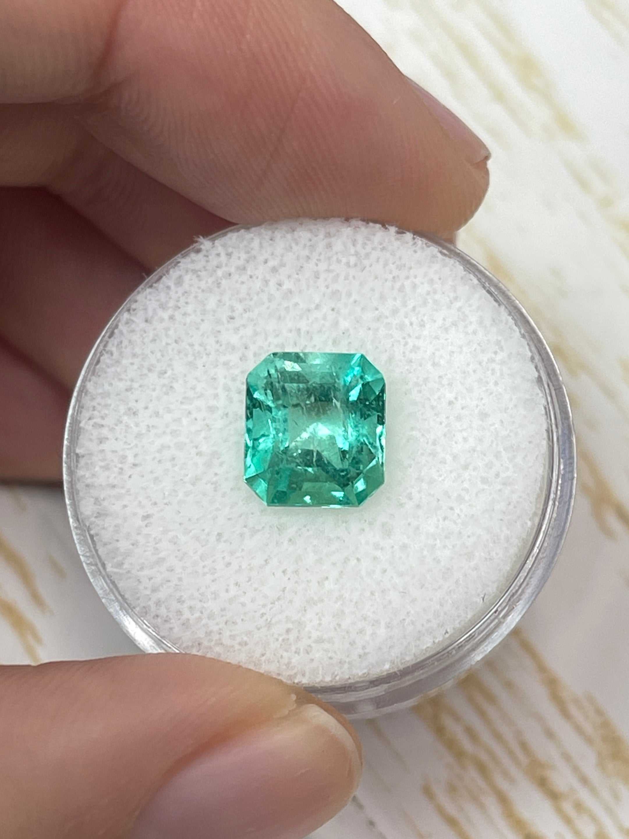 Loose 2.73 carat green Colombian emerald in emerald cut, natural, medium size, from JR Colombian Emeralds.