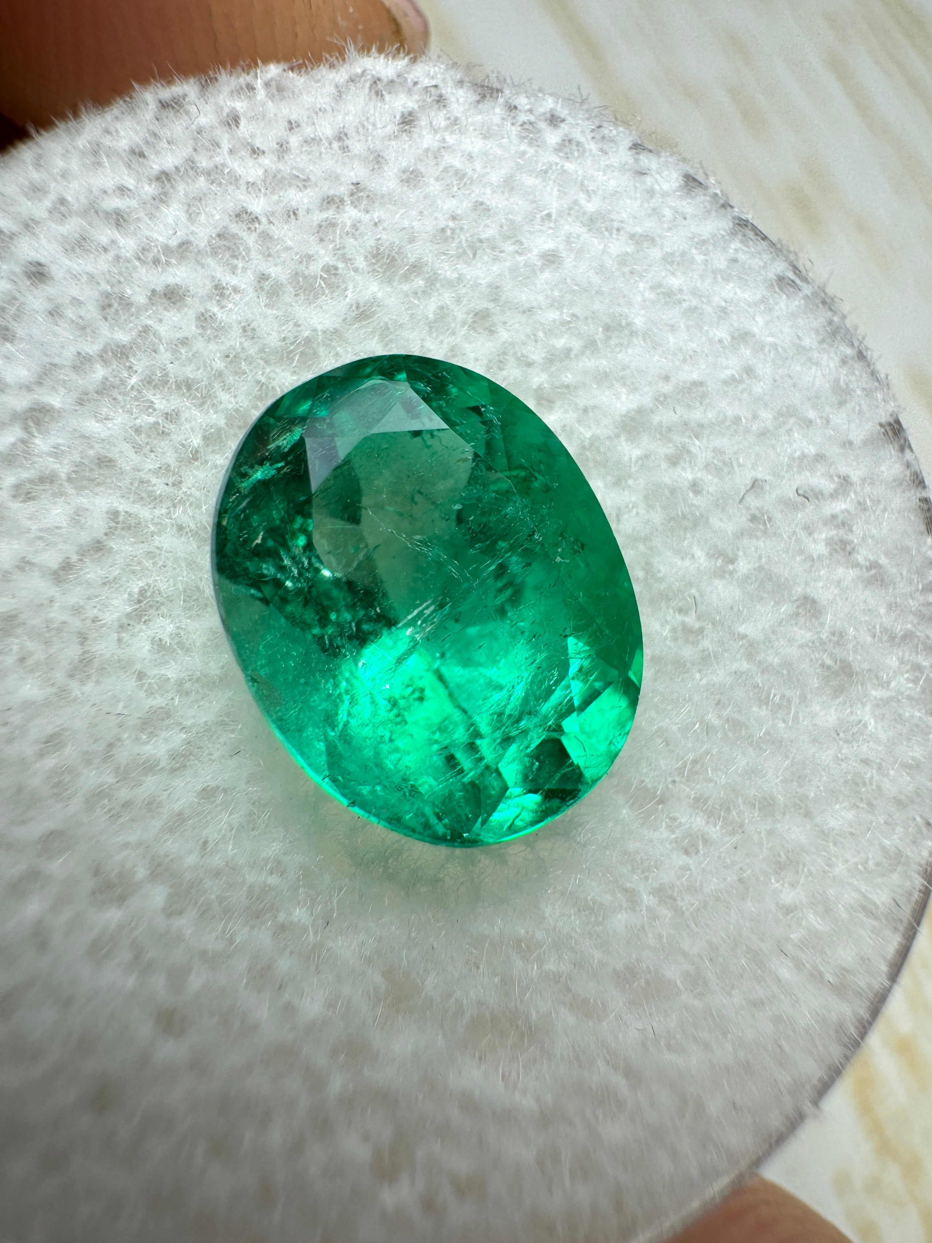 Vivid bluish green 2.80 carat natural Colombian emerald loose oval cut gemstone from JR Colombian Emeralds.