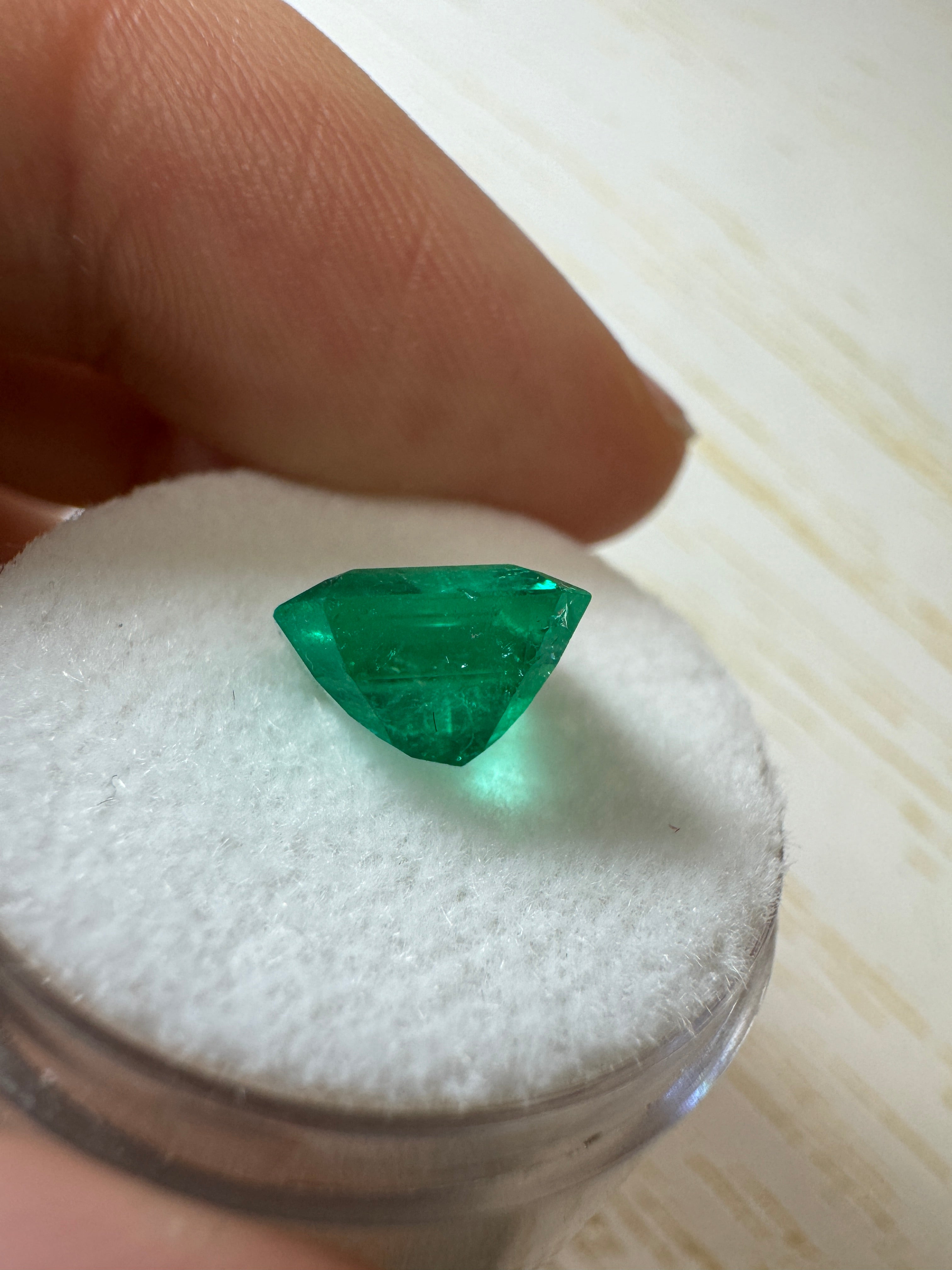 Vivid 2.84 carat natural Colombian Muzo emerald loose Asscher cut gemstone from JR Colombian Emeralds