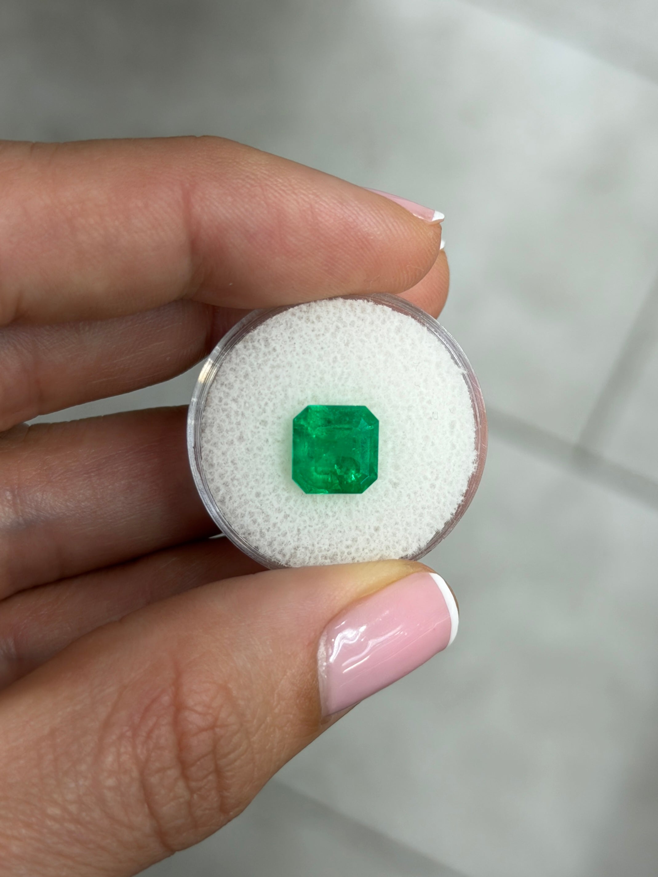 3.01 Carat AAA+ Muzo green Colombian emerald loose Asscher cut gemstone from JR Colombian Emeralds.