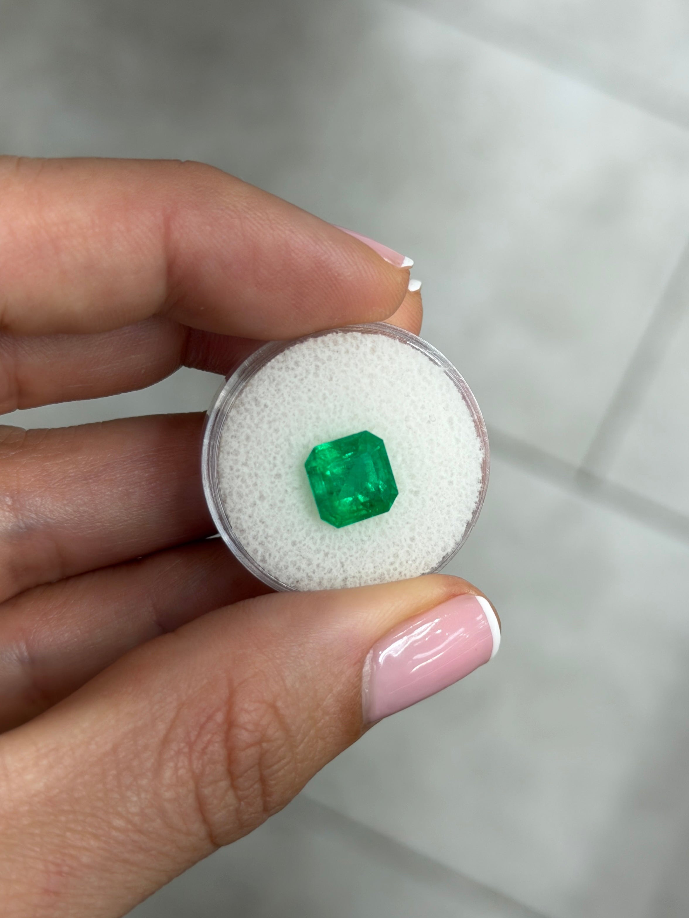 3.01 Carat AAA+ Muzo green Colombian emerald loose Asscher cut with natural clarity and vibrant color, from JR Colombian Emeralds.