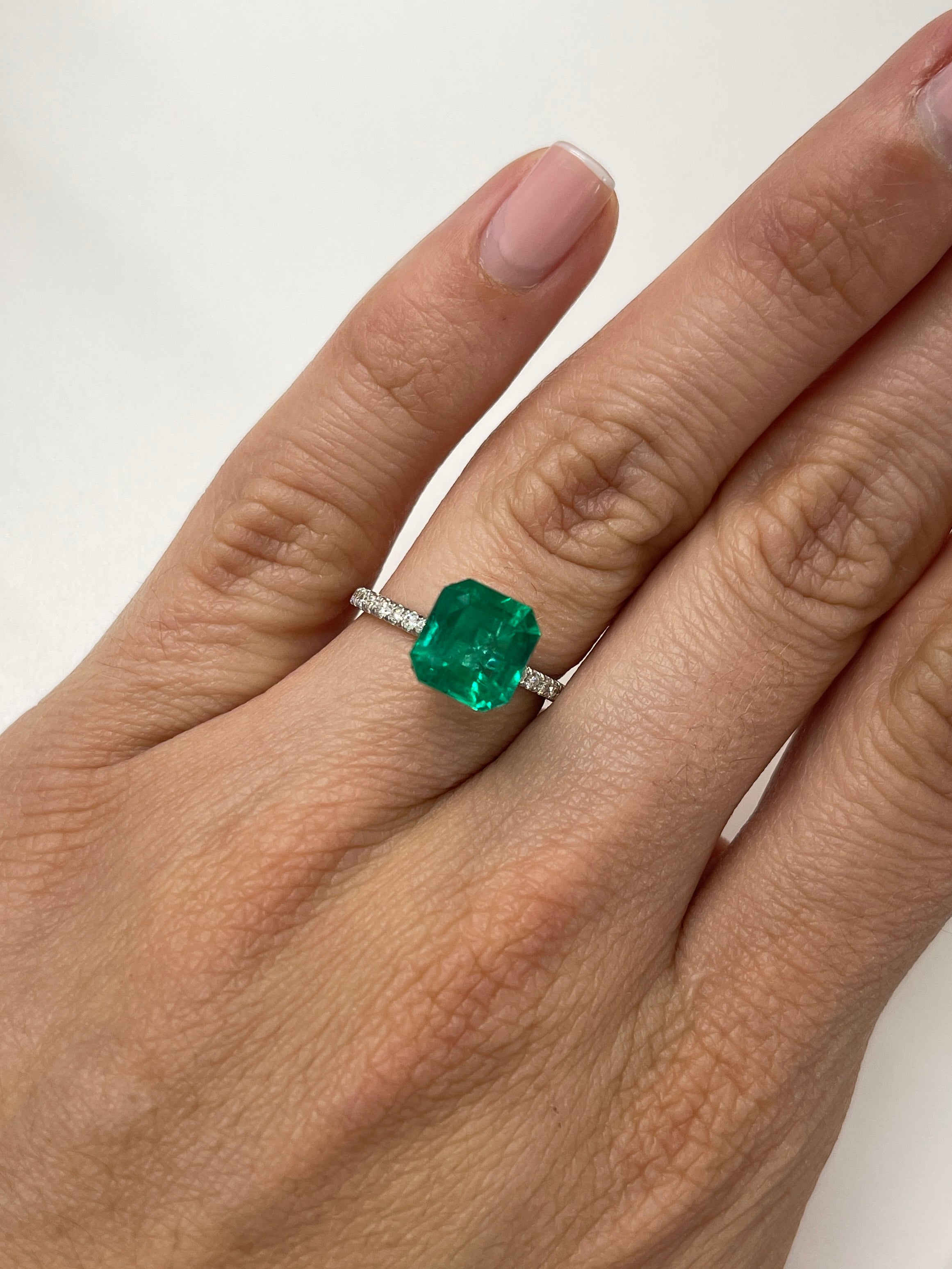 3.06 Carat AAA+ GIA Certified Muzo Green Natural Loose Colombian Emerald Asscher Cut - JR Colombian Emeralds