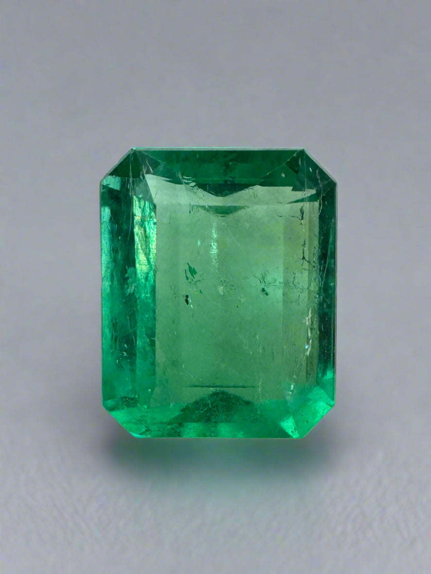 3.22ct Muzo Colombian Emerald Crystal Clear Yellowish Green Spready Cut 10.4x8.4mm Earth Mined Loose Gemstone - JR Colombian Emeralds