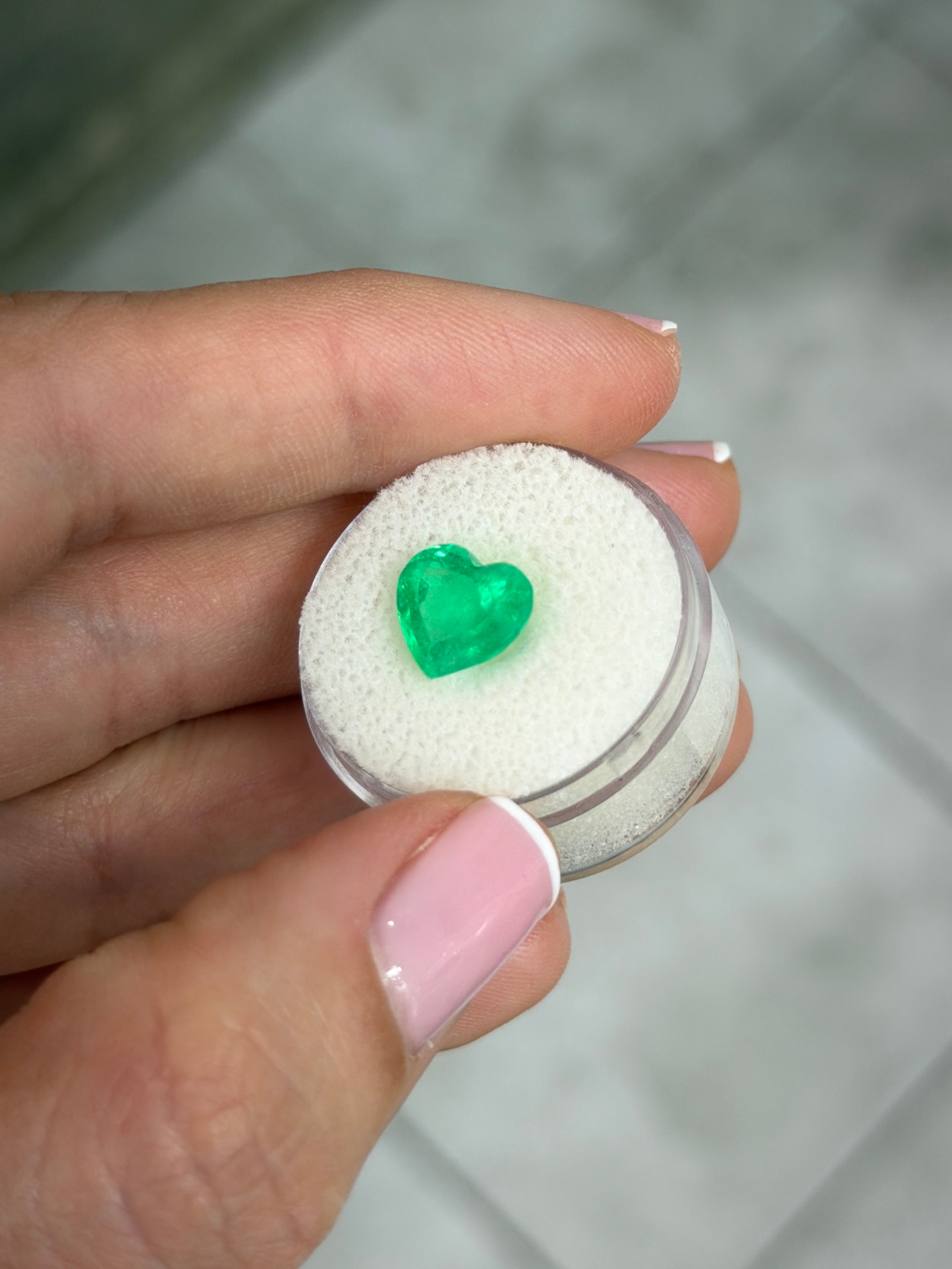 3.28 Carat 9.4x10 Yellowish Electric Green Natural Loose Colombian Emerald-Heart Cut