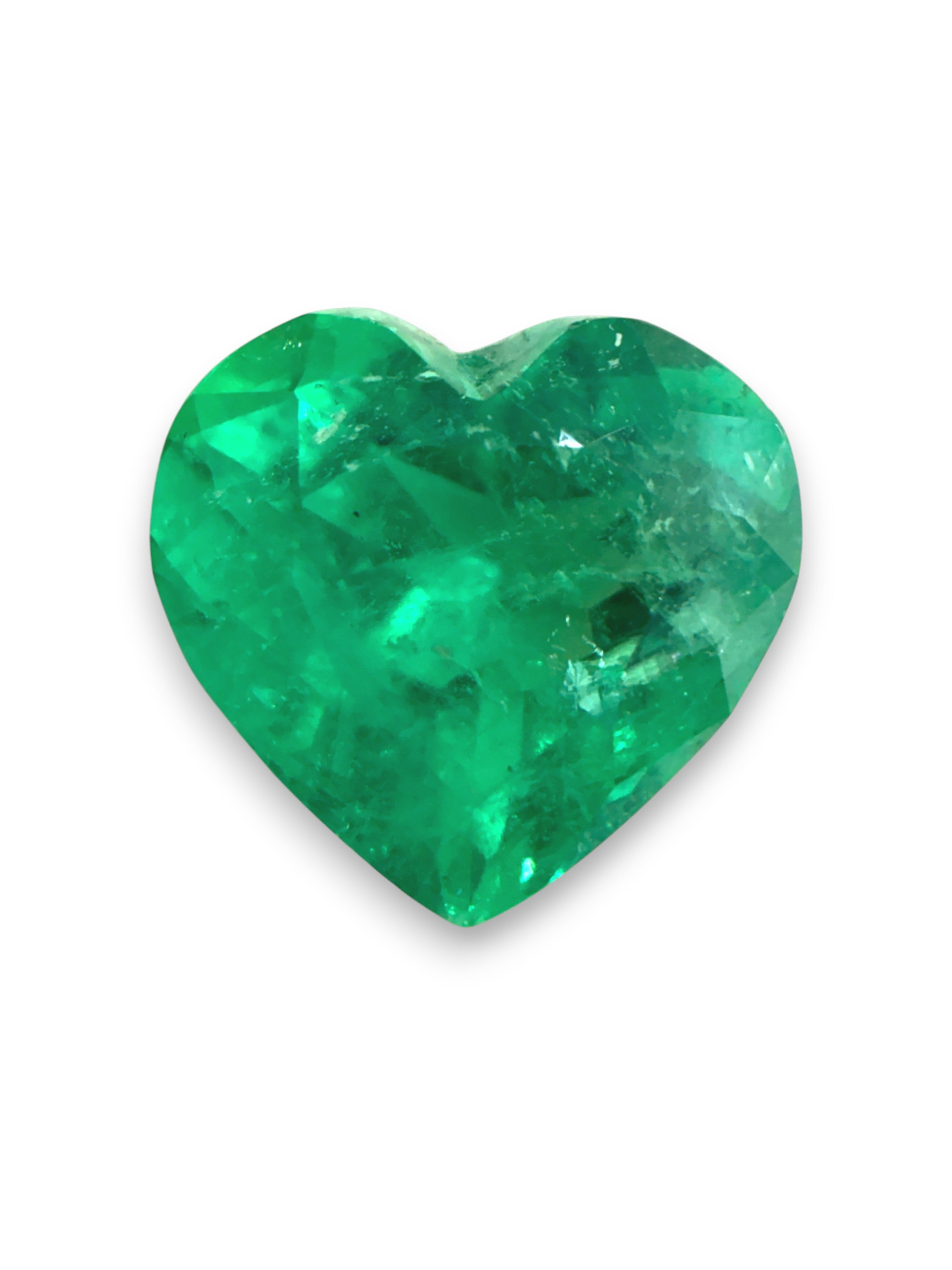 3.56 Carat 10.2x10.5 Bright Apple Spring Green Colombian Emerald Heart