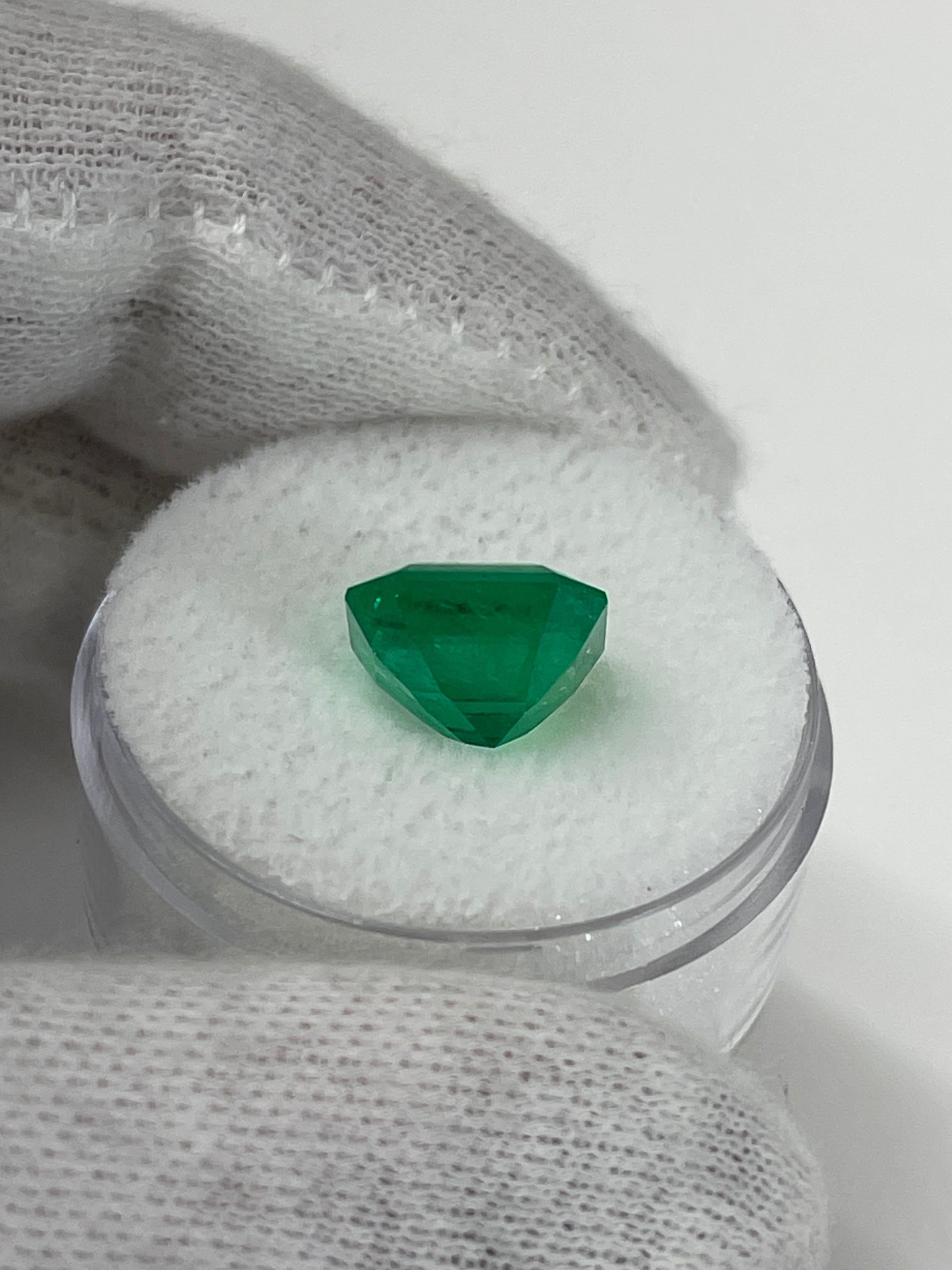 3.81 Carat AAA Vivid Muzo Natural Loose Colombian Emerald-Asscher Cut - JR Colombian Emeralds