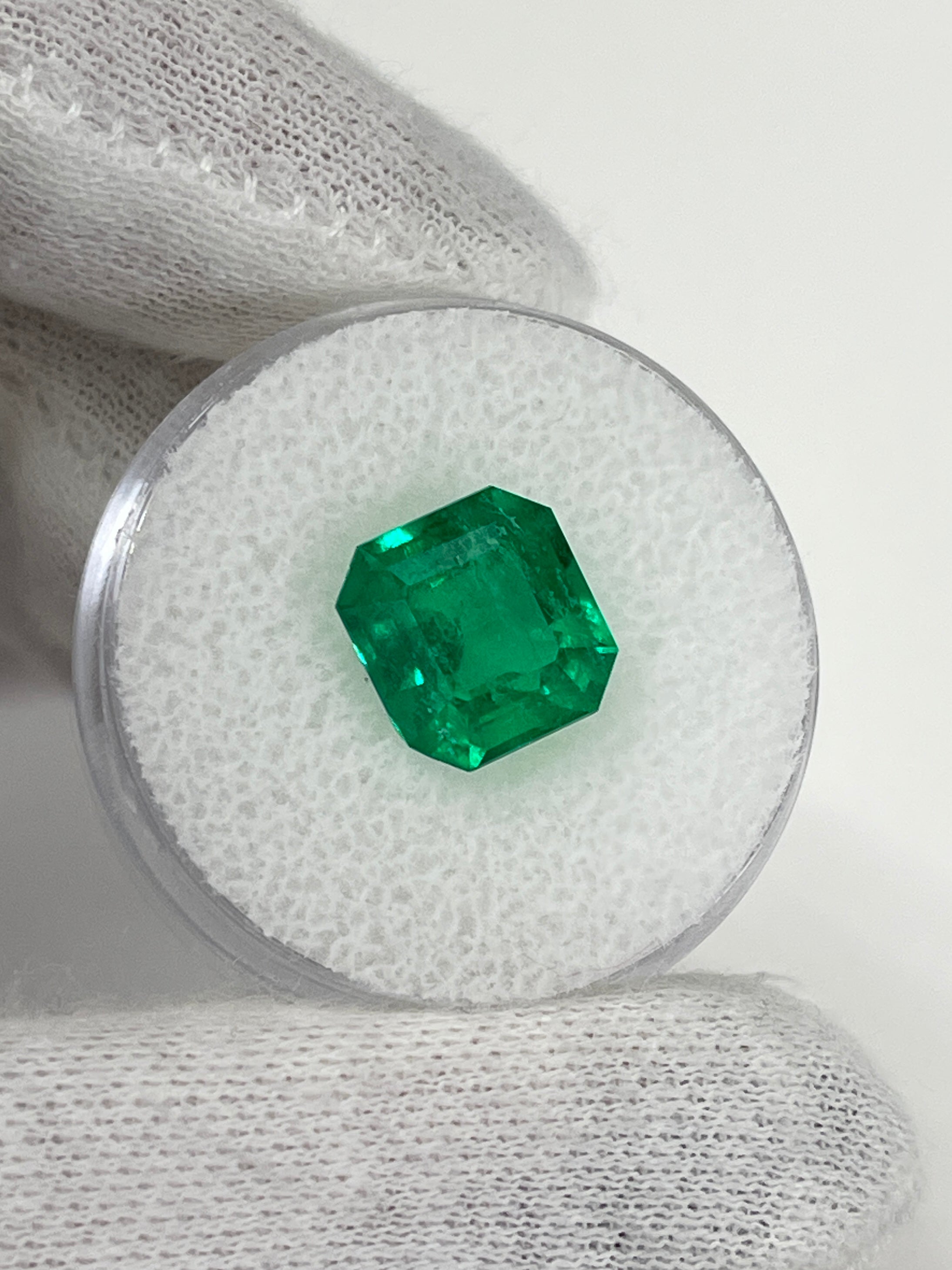 3.81 Carat AAA Vivid Muzo Natural Loose Colombian Emerald-Asscher Cut - JR Colombian Emeralds