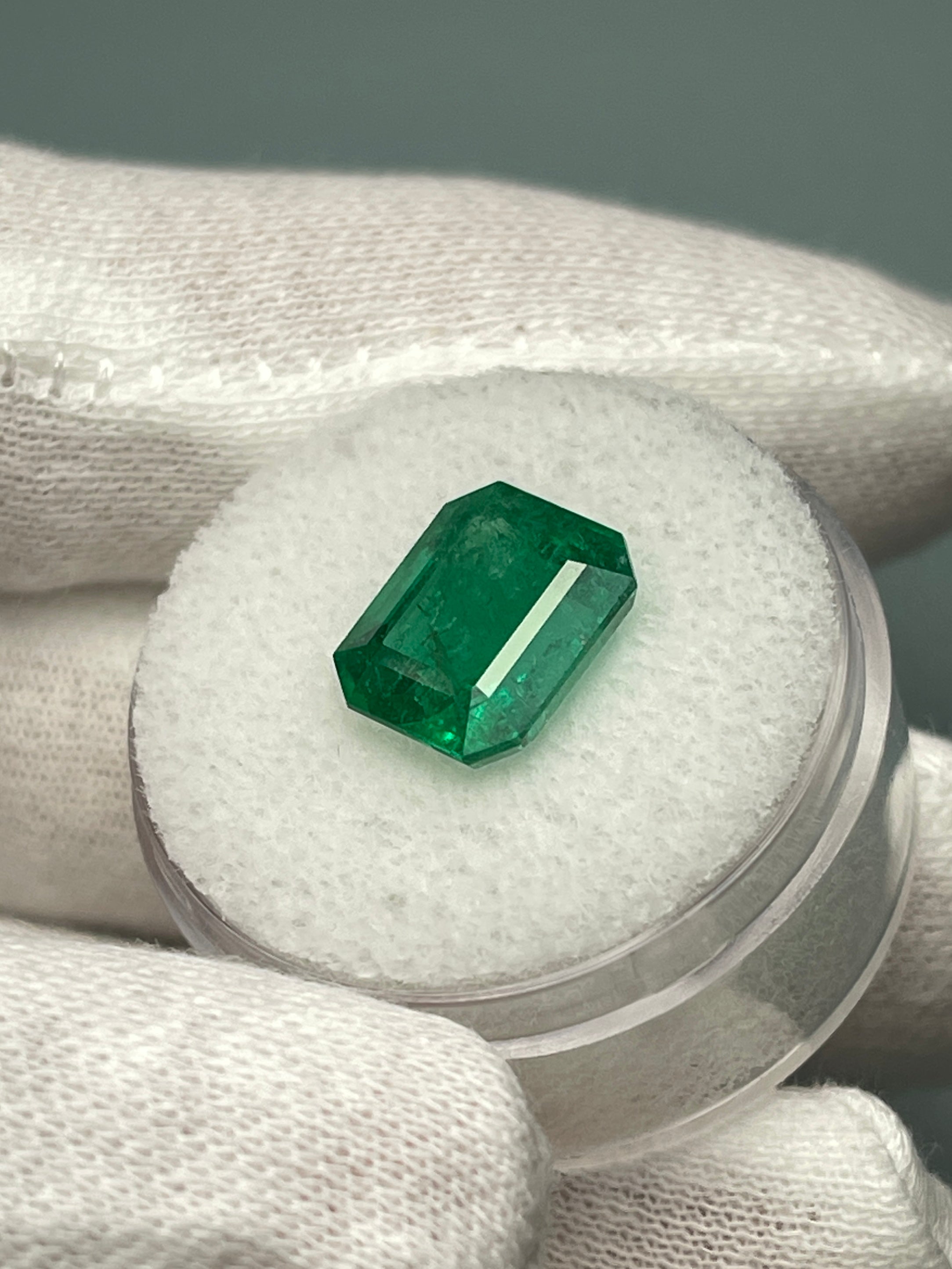 4.36 Carat 11x9 Deep Green Natural Loose Zambian- Emerald Cut - JR Colombian Emeralds