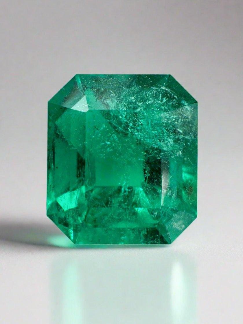 4.93 carat AAA+ Colombian emerald cut loose gemstone from JR Colombian Emeralds, natural and investment grade.