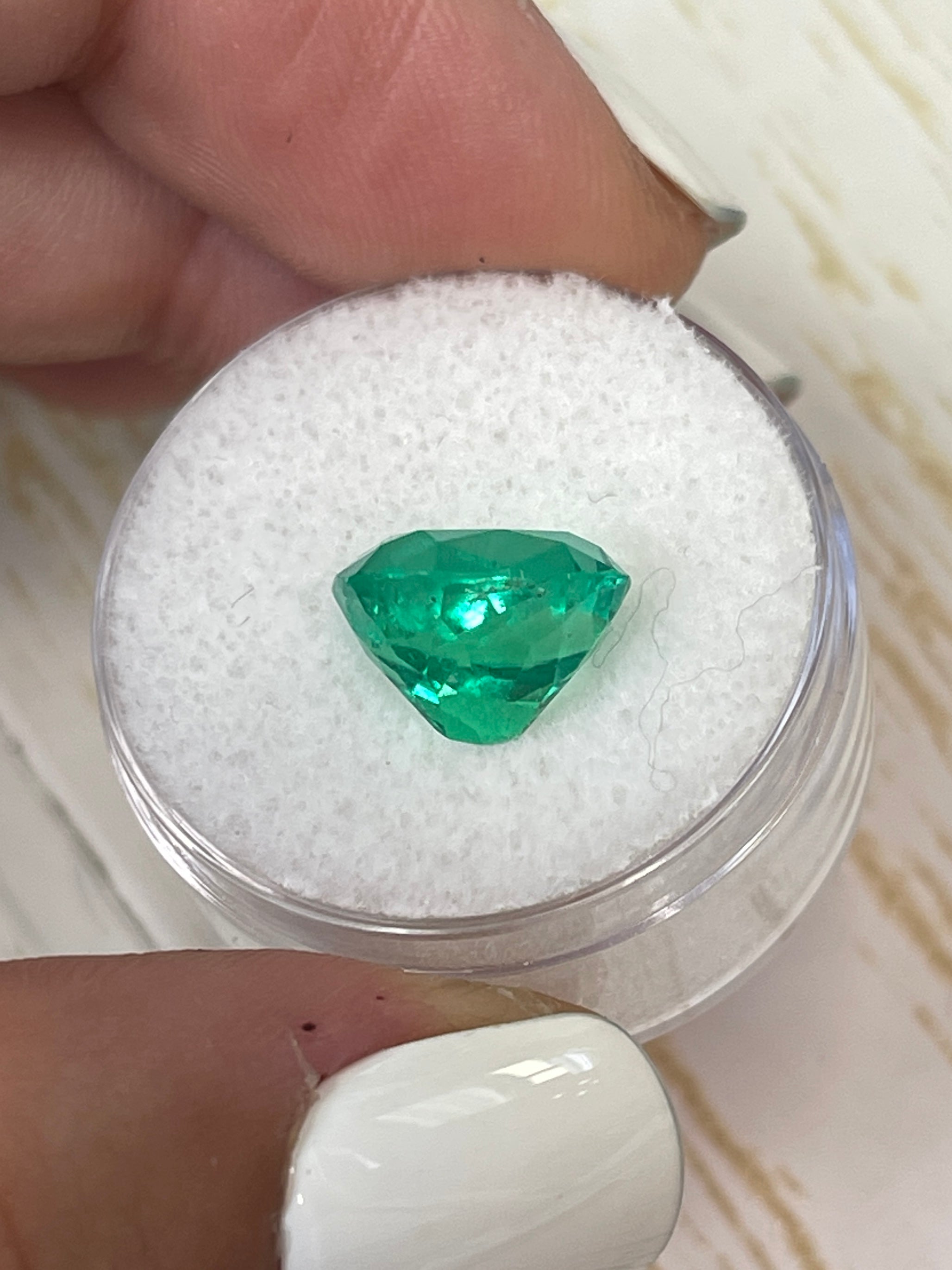 Natural 4.94 carat green Colombian emerald loose cushion cut gemstone from JR Colombian Emeralds.