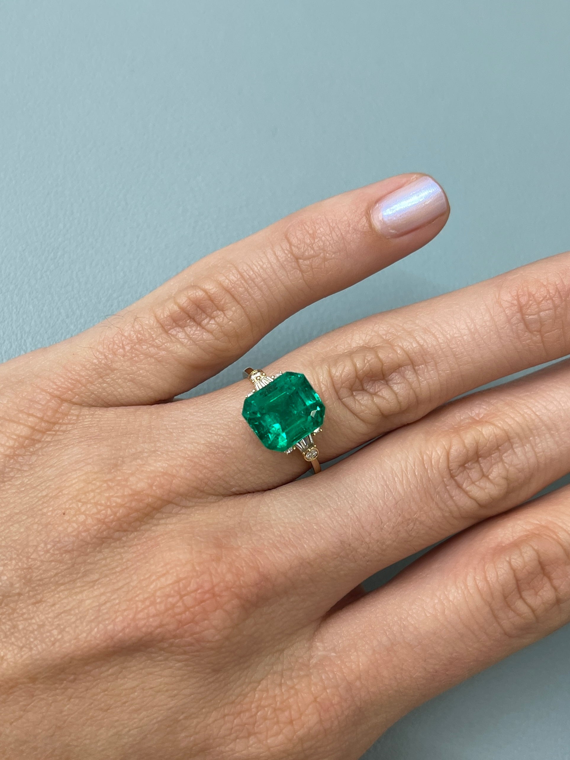 5.02 Carat 11x9 AAA+ Classic Green Natural Loose Colombian- Emerald Cut - JR Colombian Emeralds