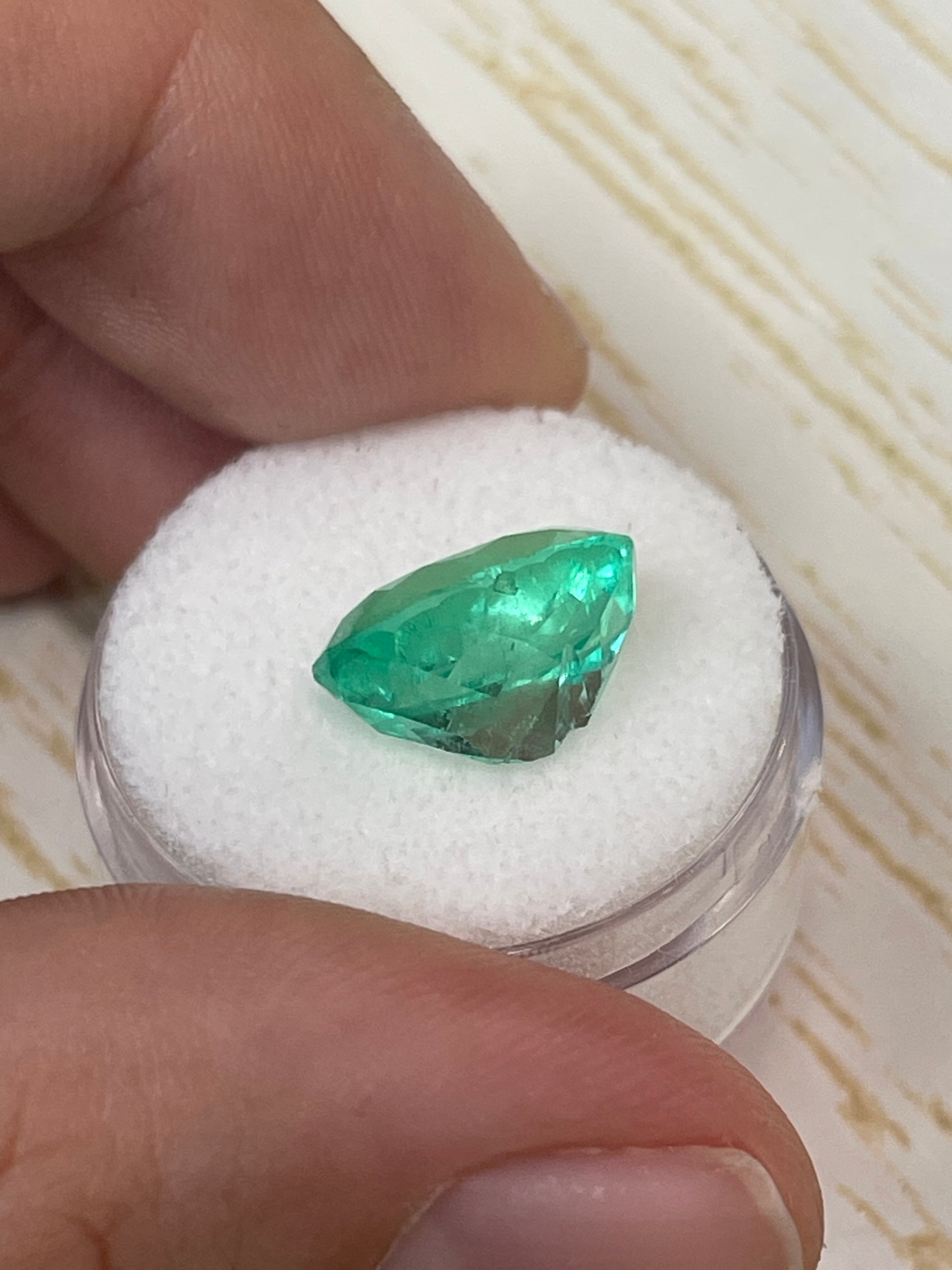 Medium green 6.40 carat natural Colombian emerald loose oval cut gemstone by JR Colombian Emeralds.