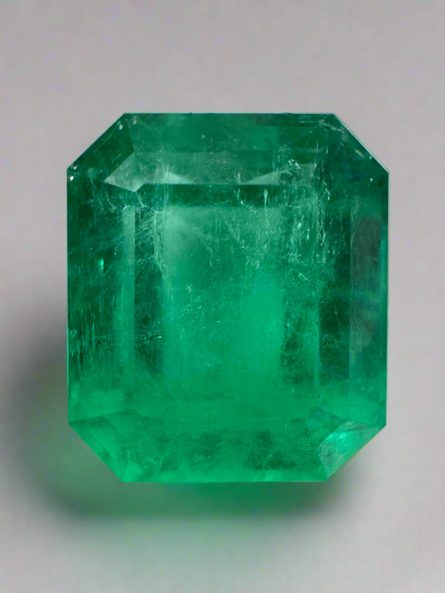 8.98 Carat 13x11 Vivid Loose Colombian Emerald-Emerald Cut - JR Colombian Emeralds